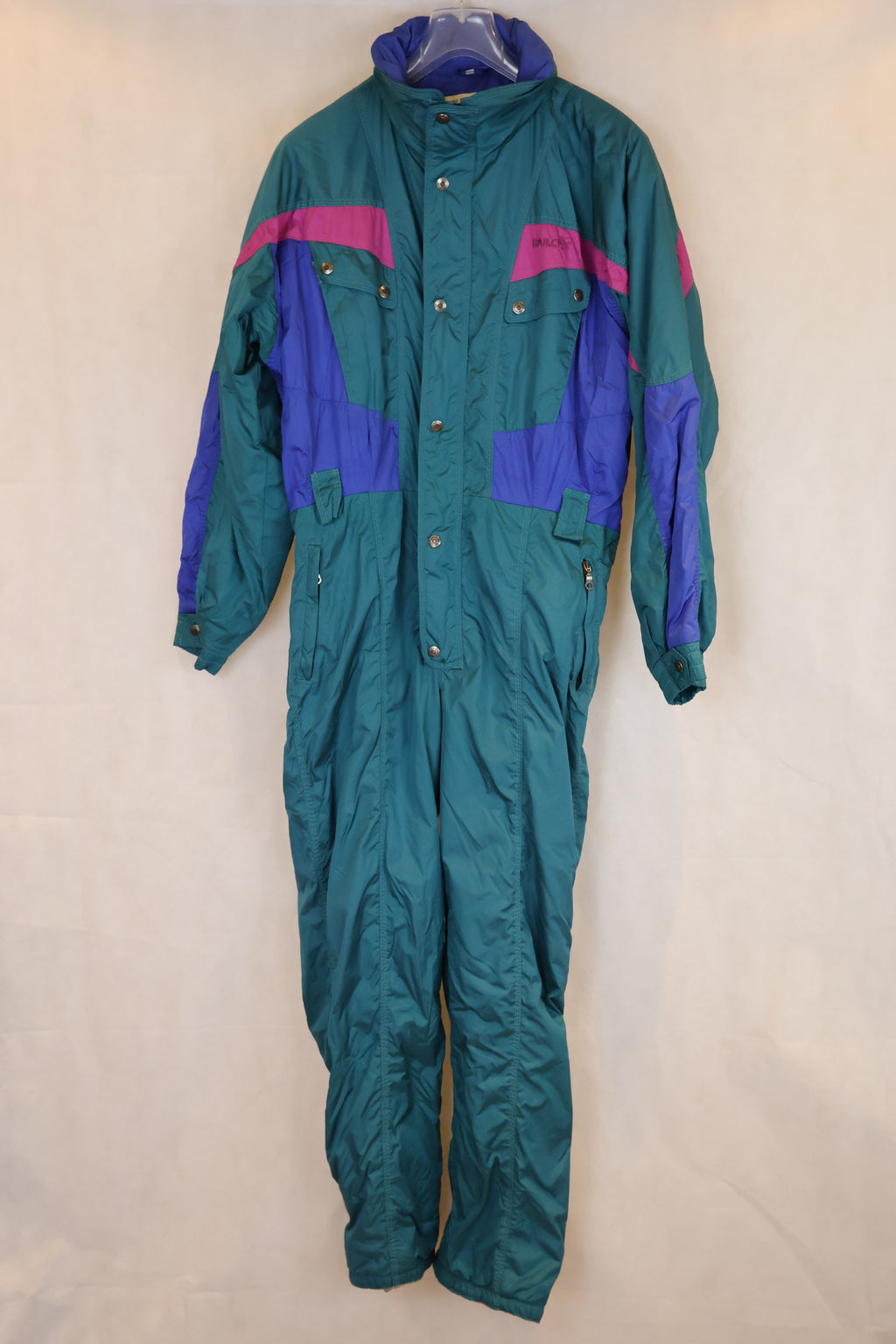 Vintage Skioverall in XL Grün/blau