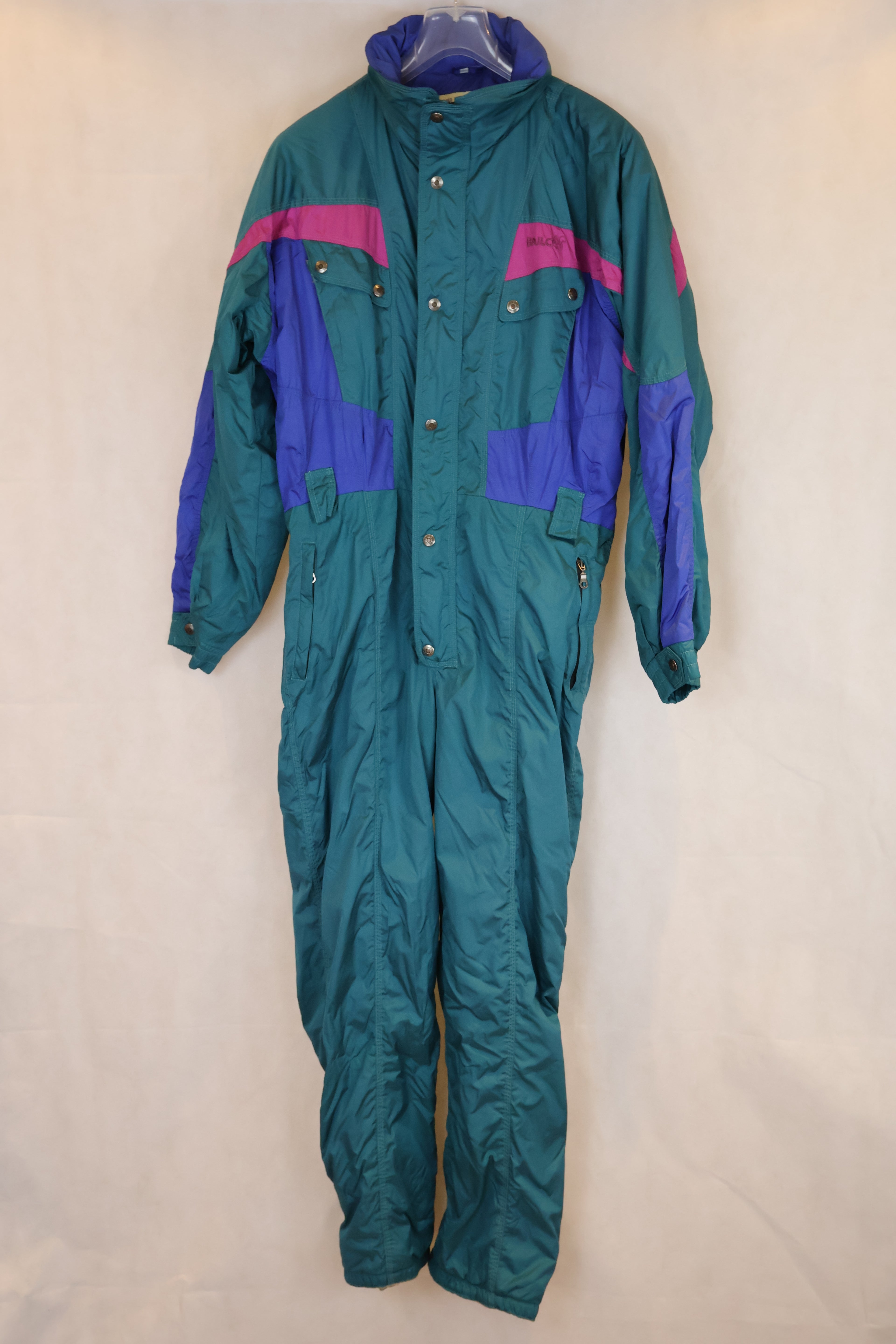 Vintage Skioverall in XL Grün/blau