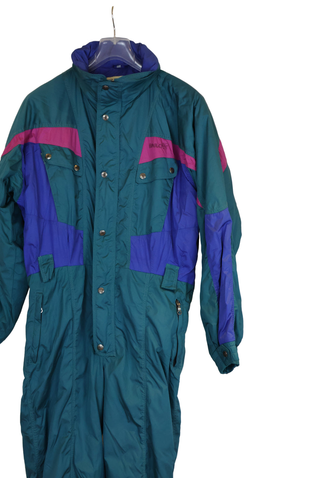 Vintage Skioverall in XL Grün/blau