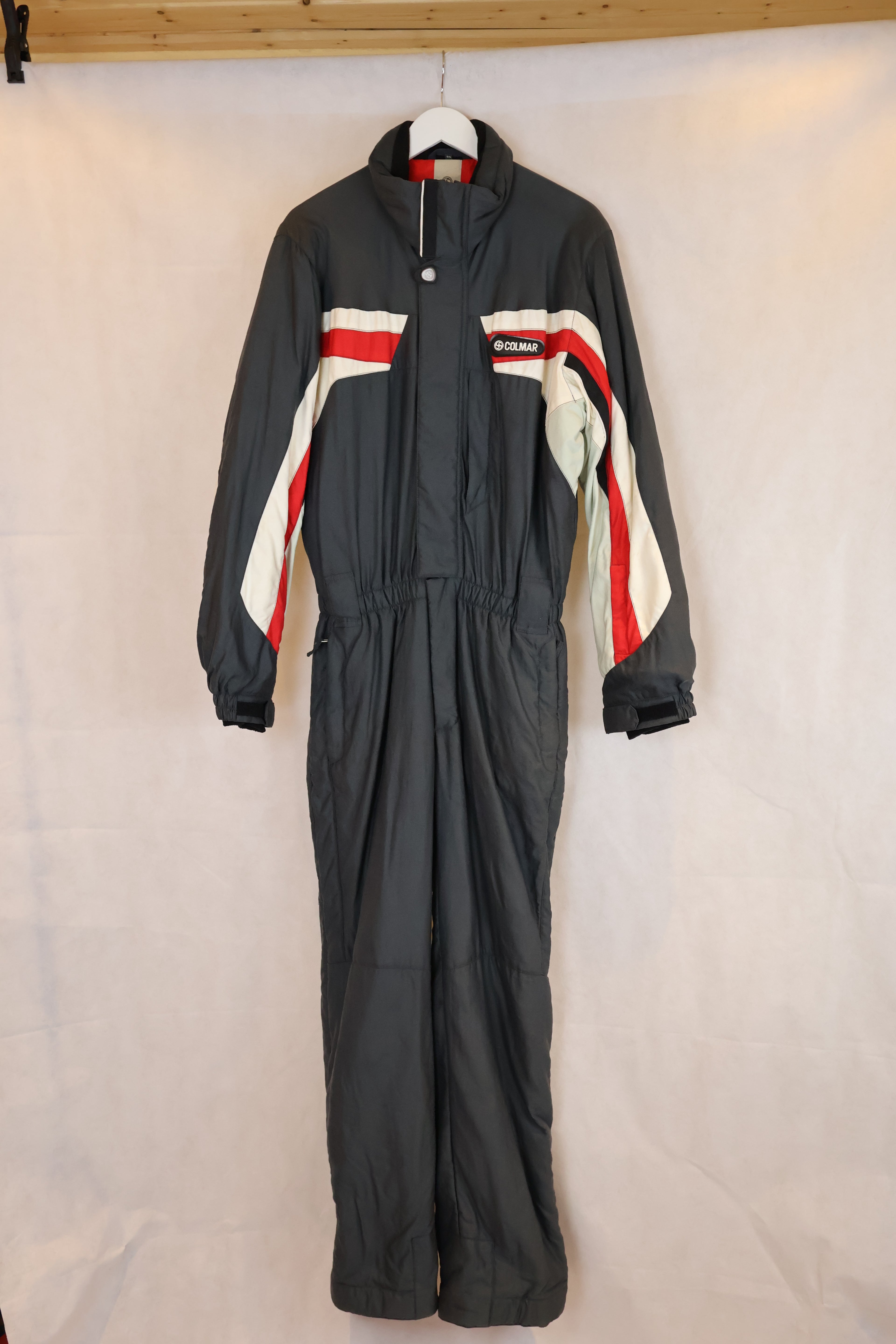 Vintage Skioverall von COLMAR in grau/rot in L
