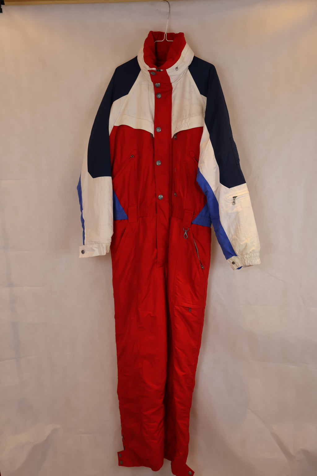 Vintage Skioverall von Schöffel in rot/weiss in L/XL
