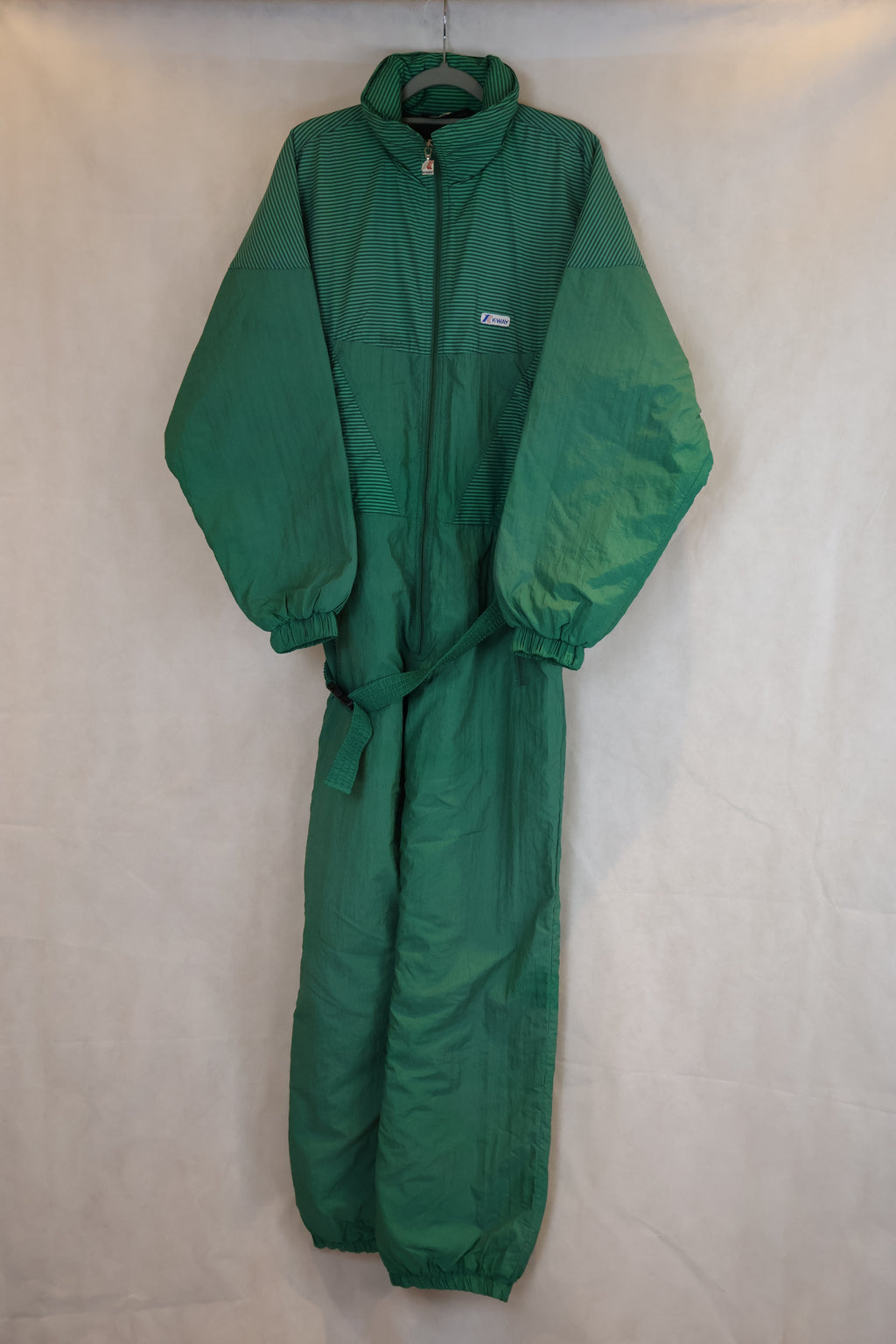 Vintage Skioverall von K-way in grün gestreift in M/L