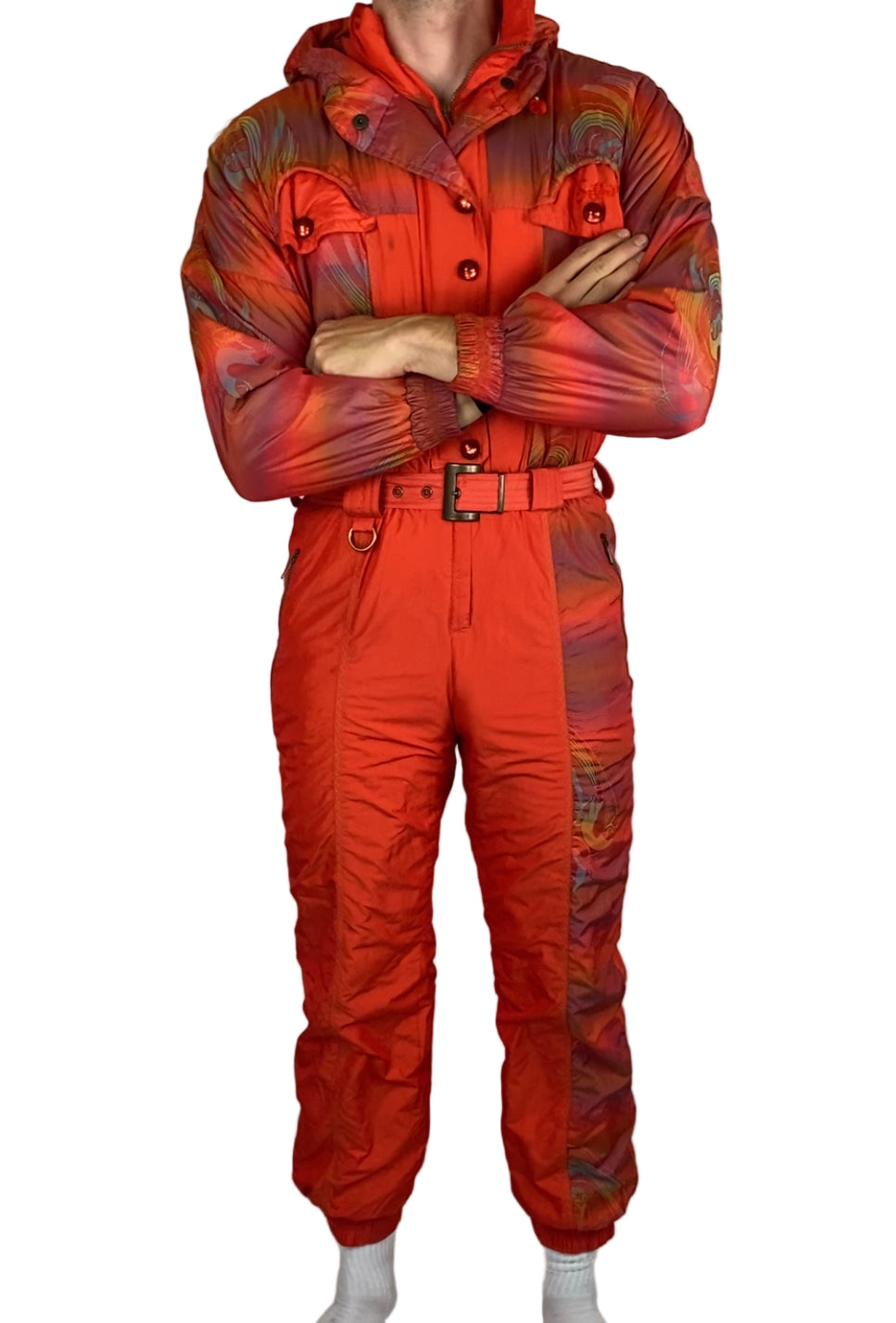 Vintage Skioverall von Silvy in rot/fade M in SIZE 46