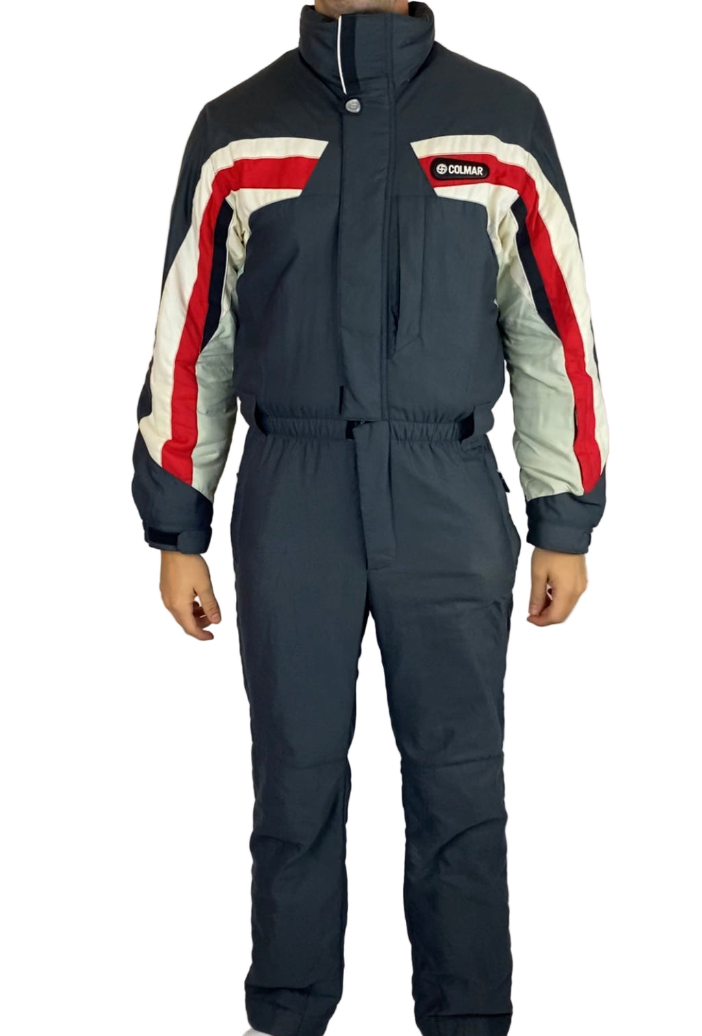 Vintage Skioverall von COLMAR in grau/rot in L