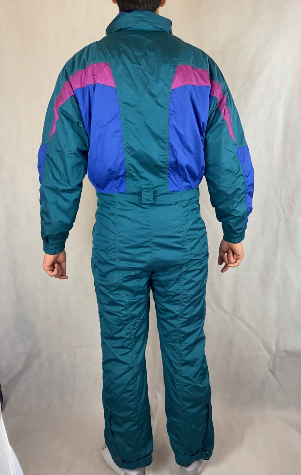 Vintage Skioverall in XL Grün/blau
