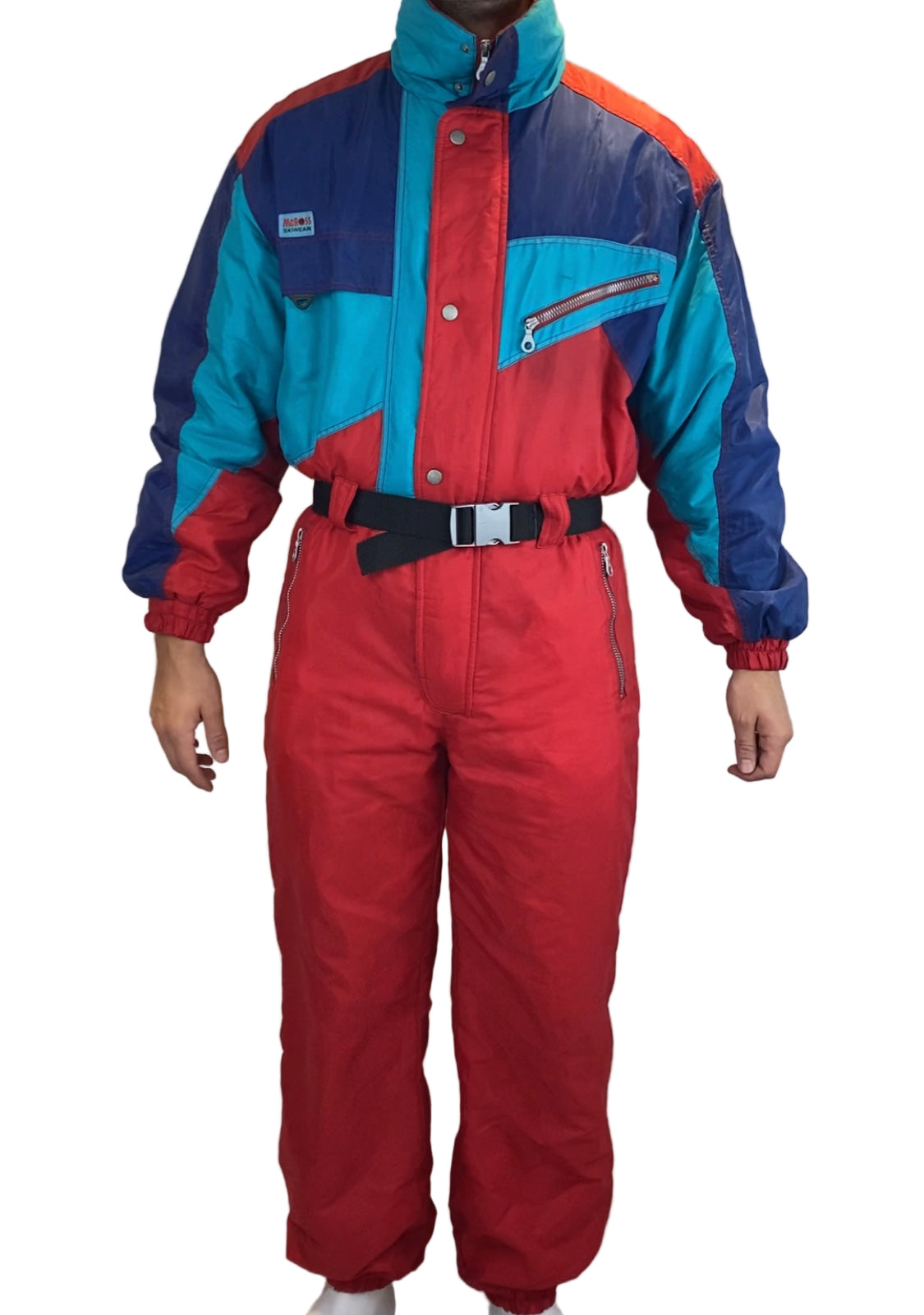 Vintage Skioverall von McRoss in rot/blau in L
