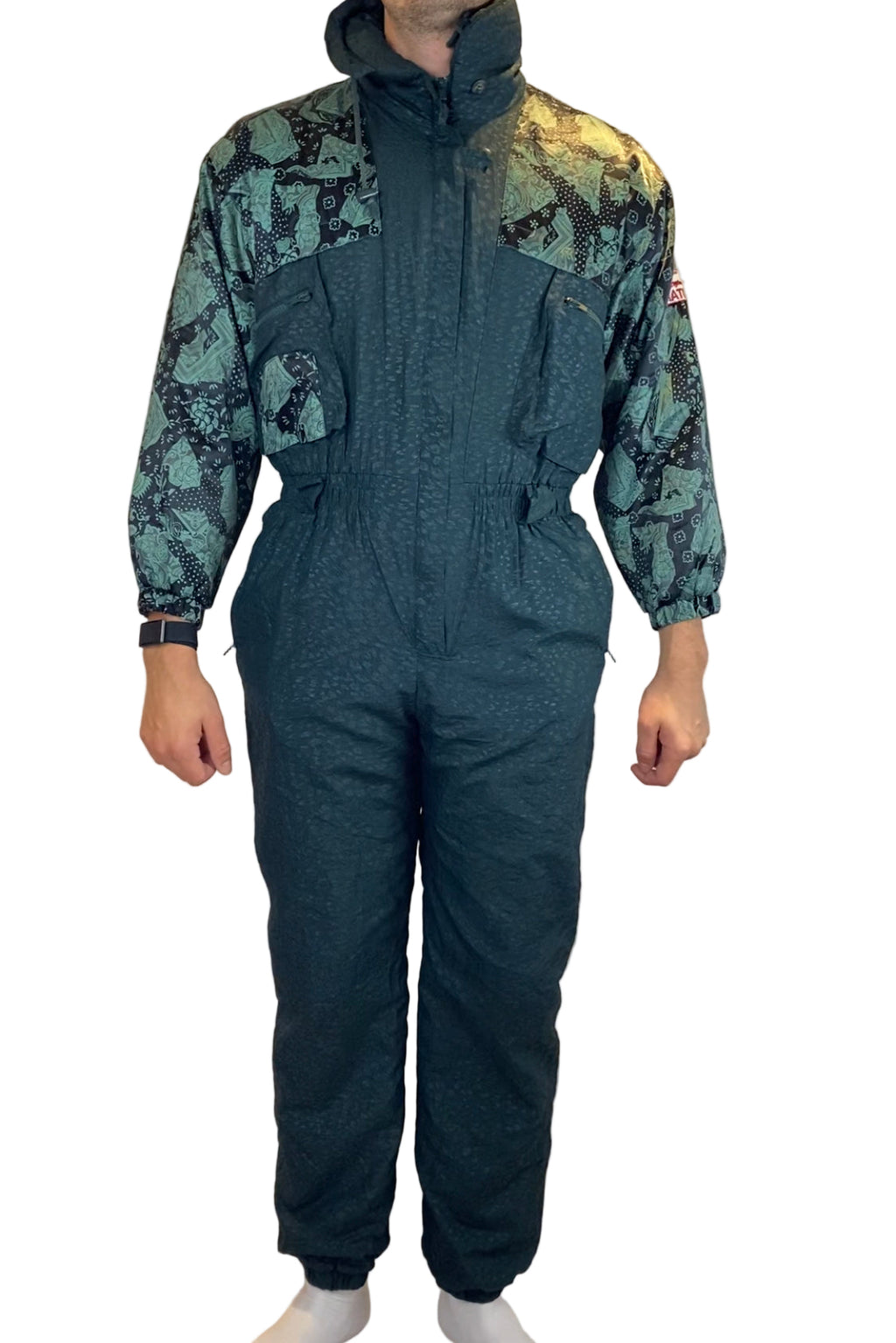 Vintage Skioverall in M grün mit Muster von Startos in SIZE 44