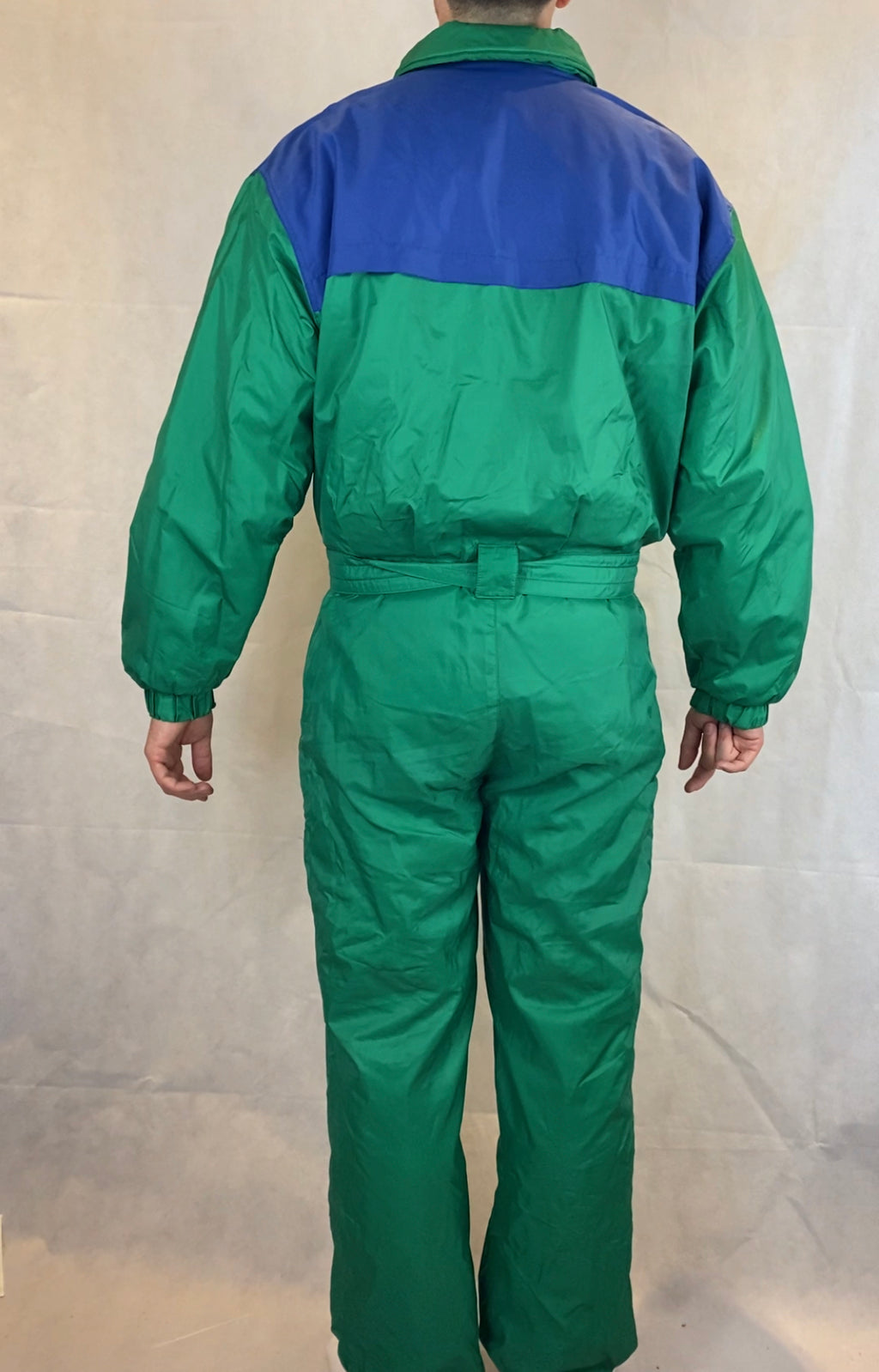 Vintage Skioverall in Grün/blau in L/XL