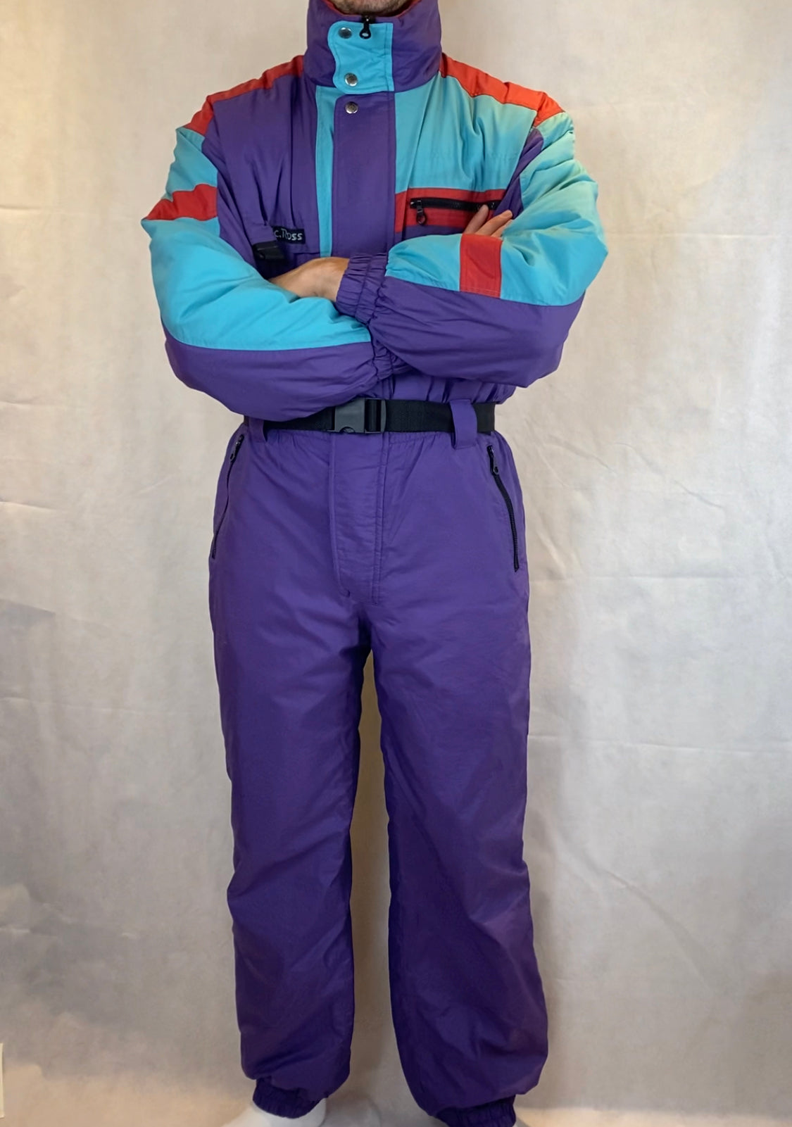 Vintage Skioverall von MC.ROSS in Lila/blau L/XL