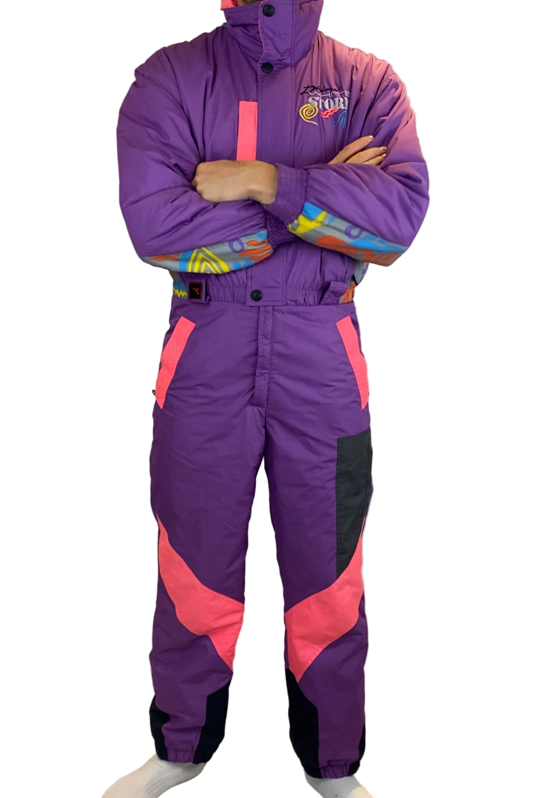 Vintage Skioverall von DIADORA in Lila in L/XL