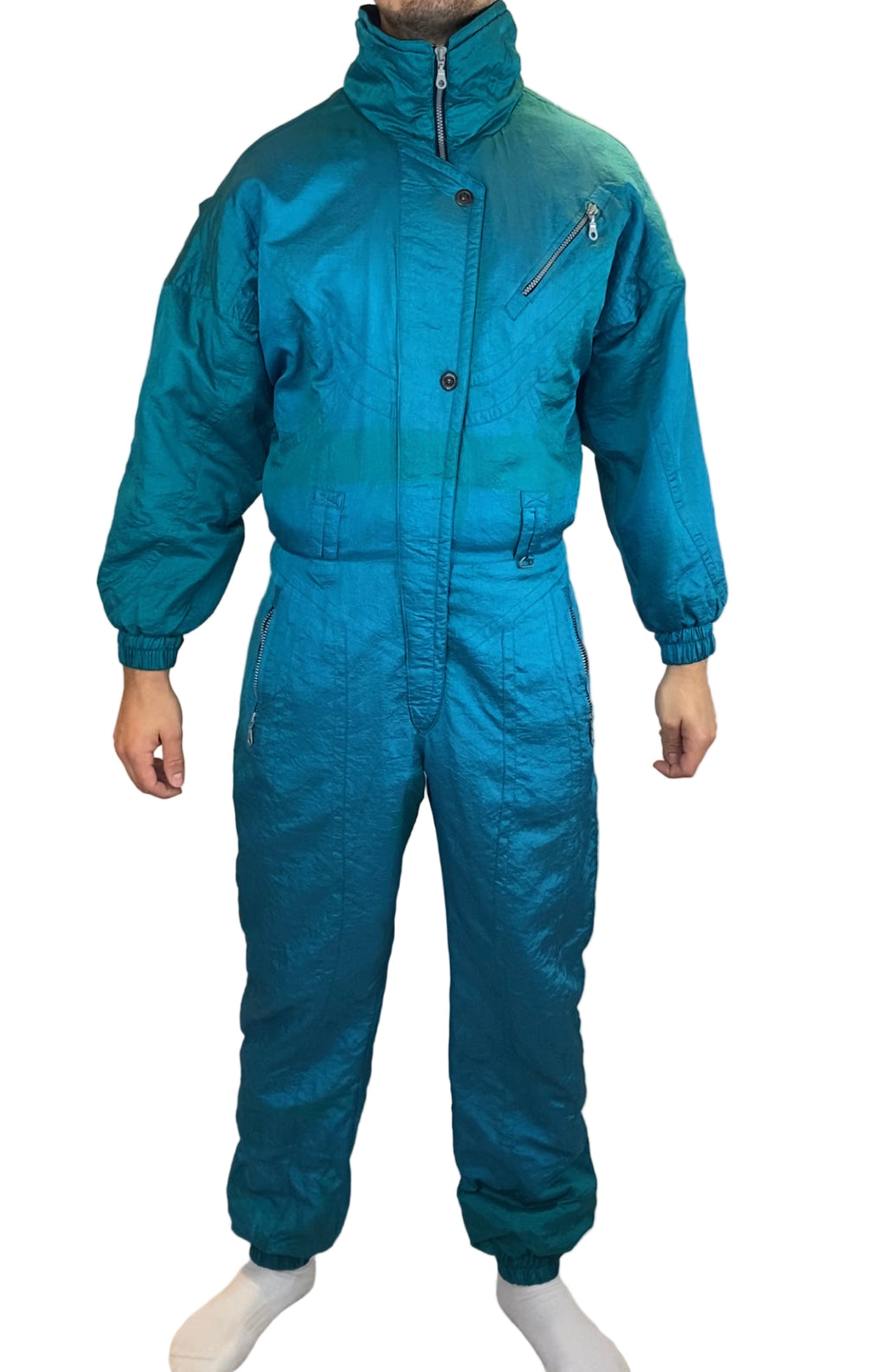 Vintage Skioverall von EDGE  in Turkis in M/L