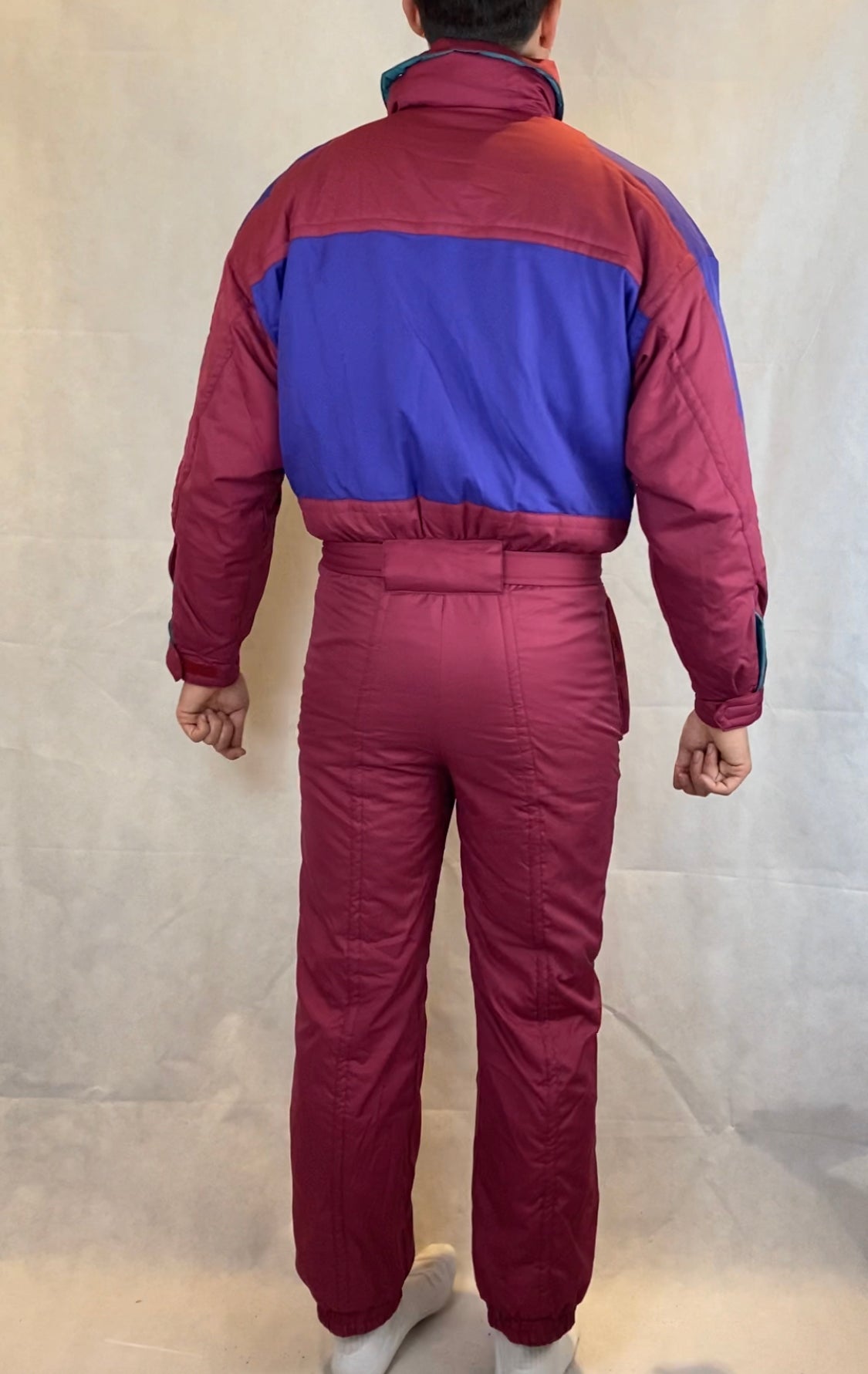 Vintage Skioverall von Dublin in rot/blau in L/XL