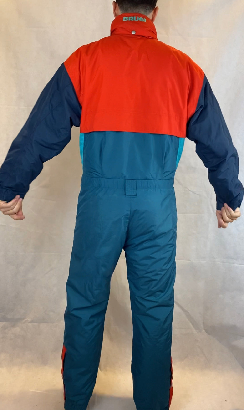 Vintage Skioverall von BRUGI  in blau/rot in L