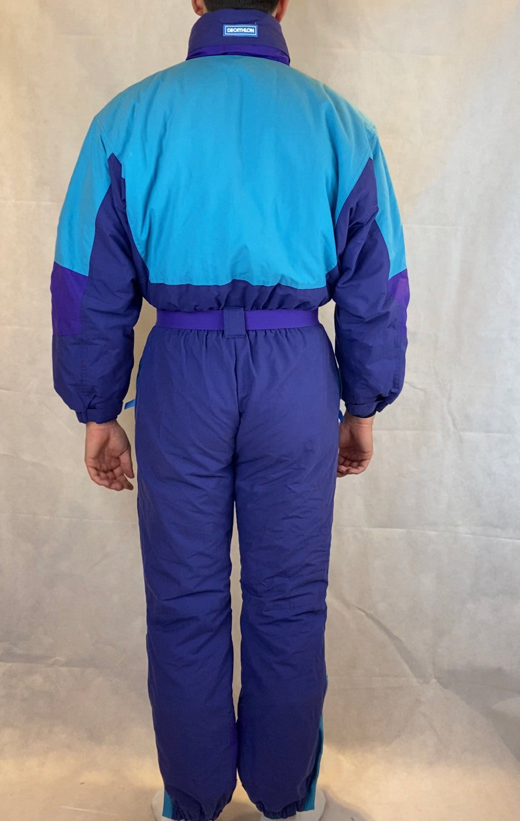 Vintage Skioverall in blau/lila in L