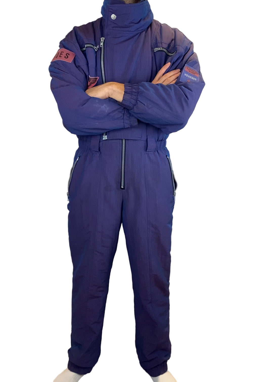 Vintage Skioverall in blau in M/L