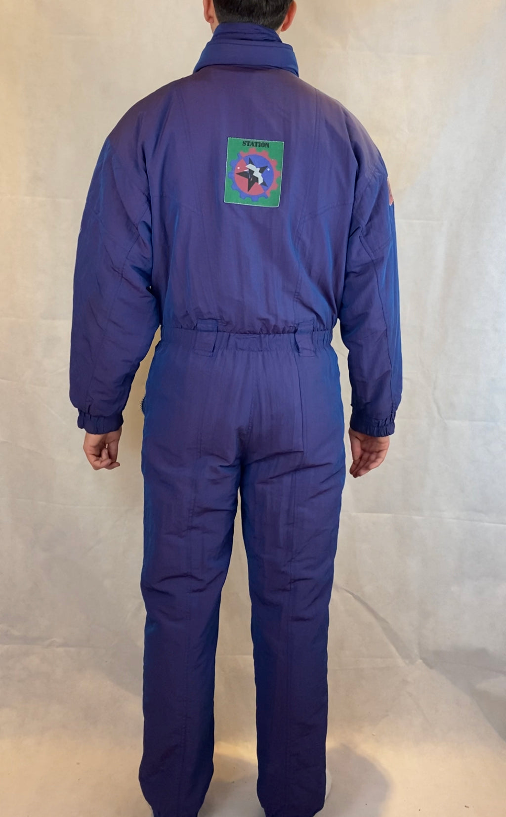 Vintage Skioverall in blau in M/L