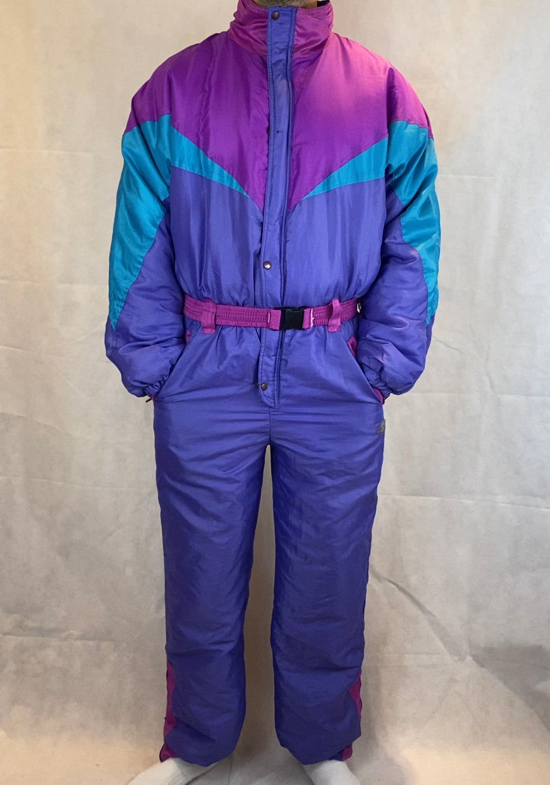 Vintage Skioverall von in blau/lila in L