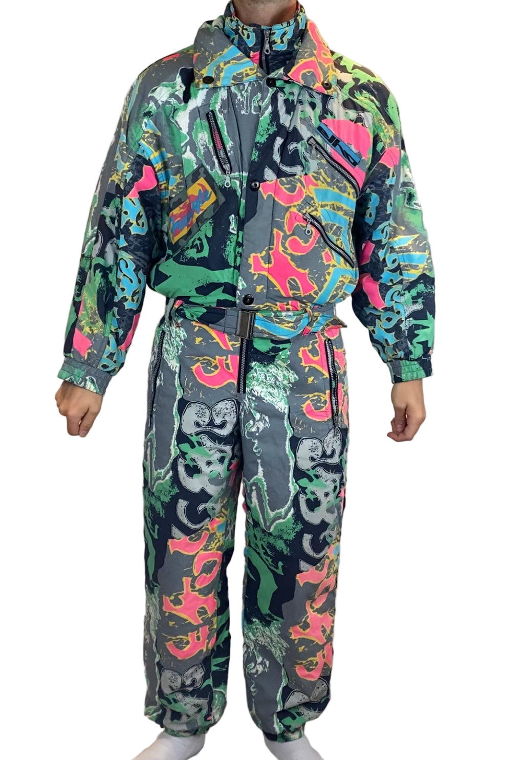 Vintage Skioverall von Elho in bunt in L