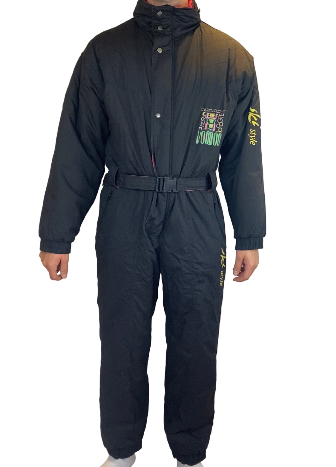 Vintage Skioverall von Ski Style in schwarz in L