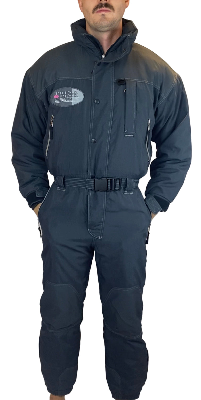 Vintage Skioverall von pink point in schwarz in L