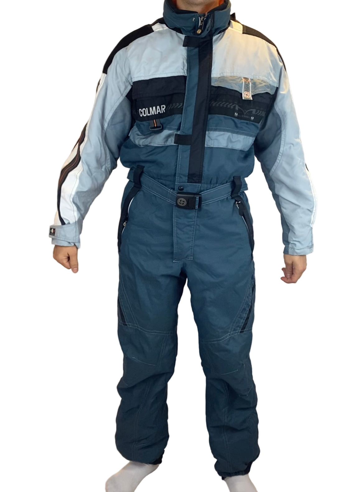 Vintage Skioverall von COLMAR in hellblau in L