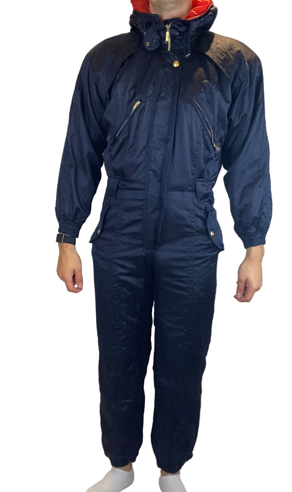 Vintage Skioverall in marineblau in M