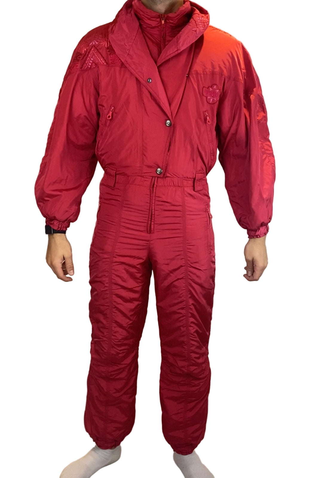 Vintage Skioverall von Punktrosso in rot in M