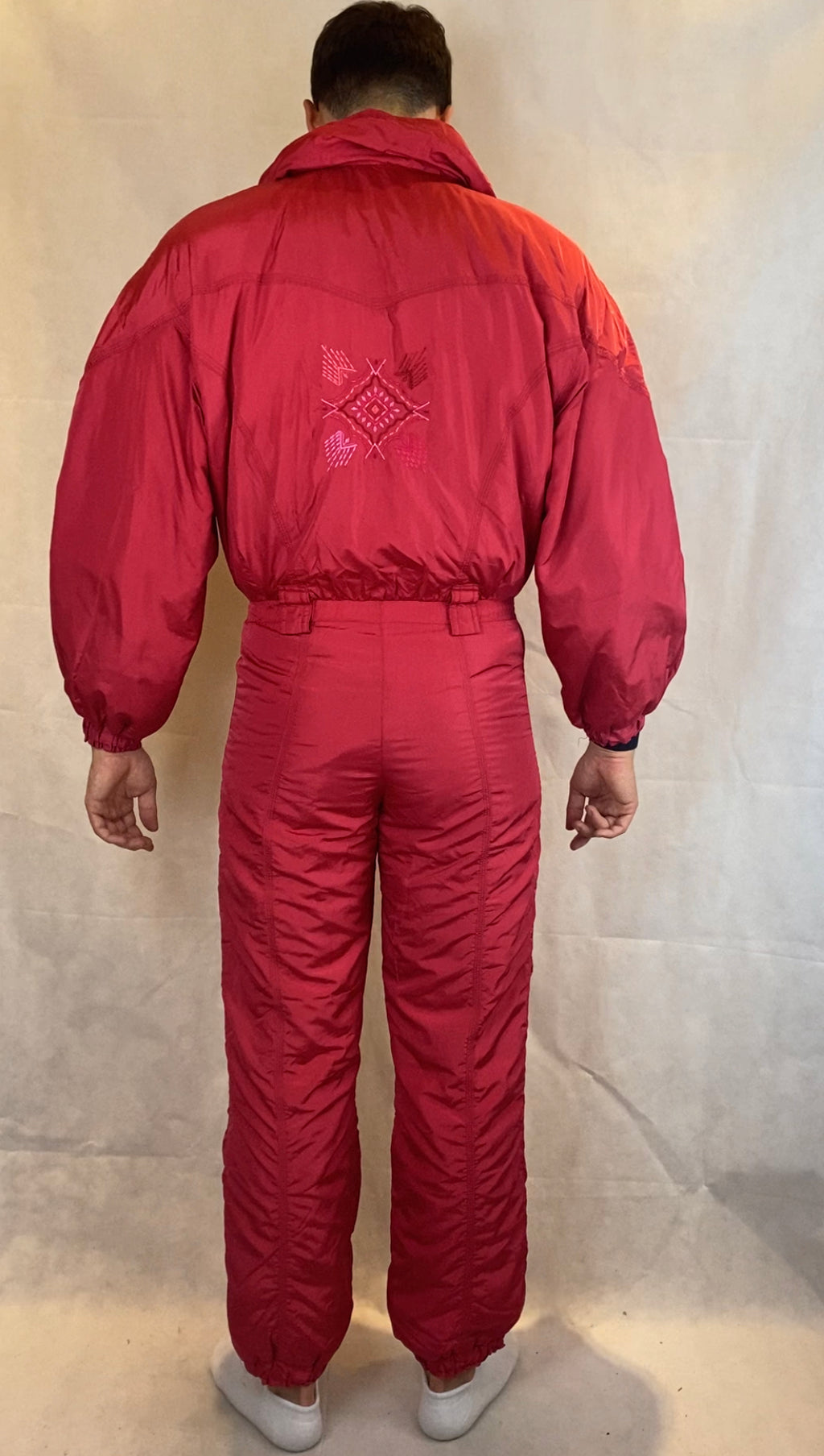 Vintage Skioverall von Punktrosso in rot in M