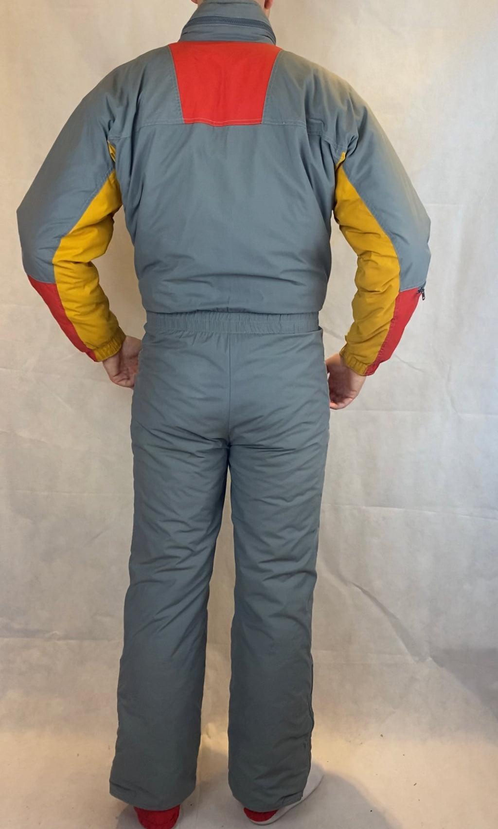 Vintage Skioverall von K-WAY in grau in L