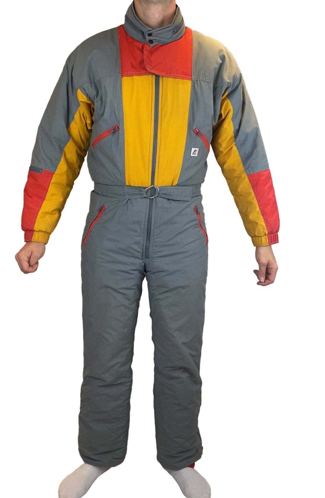 Vintage Skioverall von K-WAY in grau in L