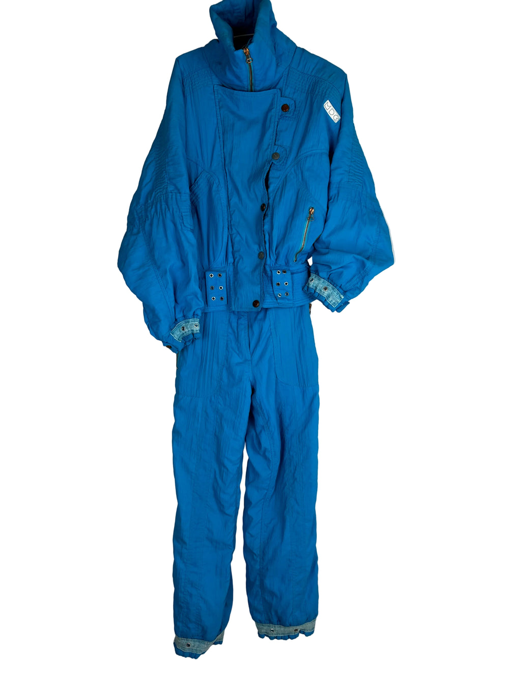 Vintage Skioverall in blau/turkis in M/L