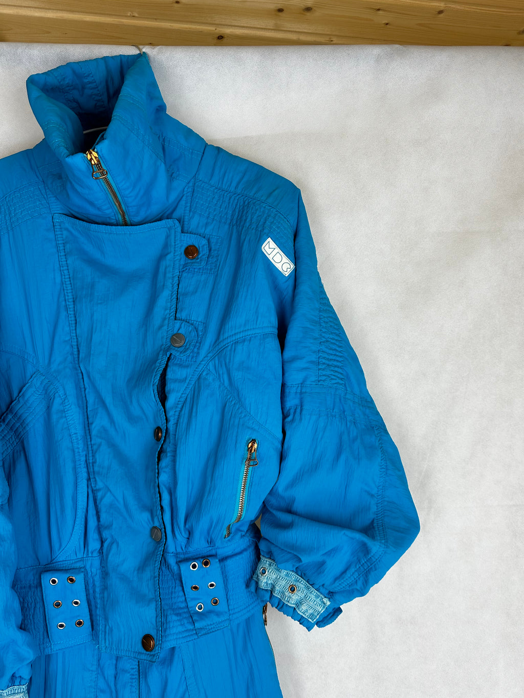 Vintage Skioverall in blau/turkis in M/L