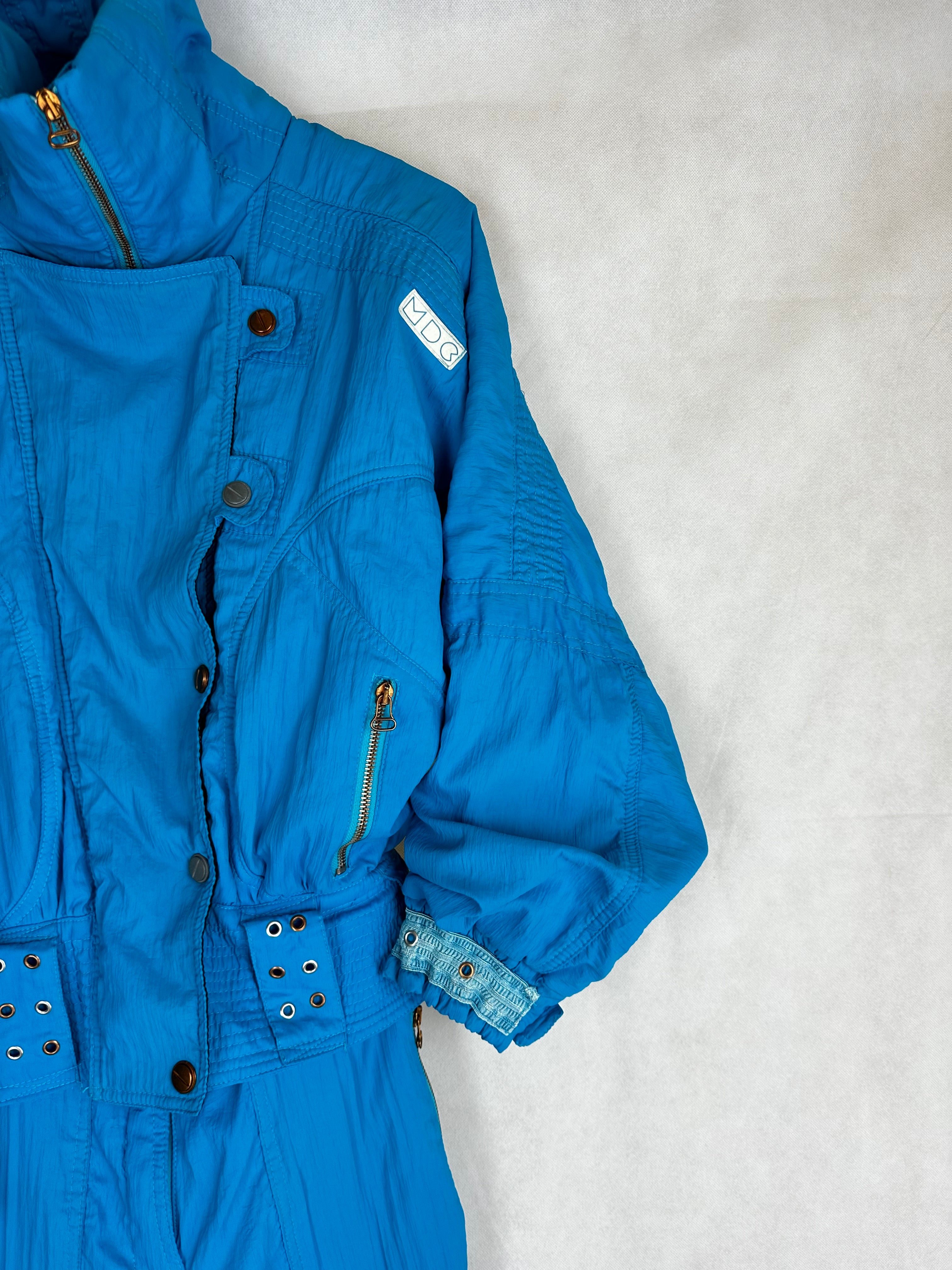 Vintage Skioverall in blau/turkis in M/L