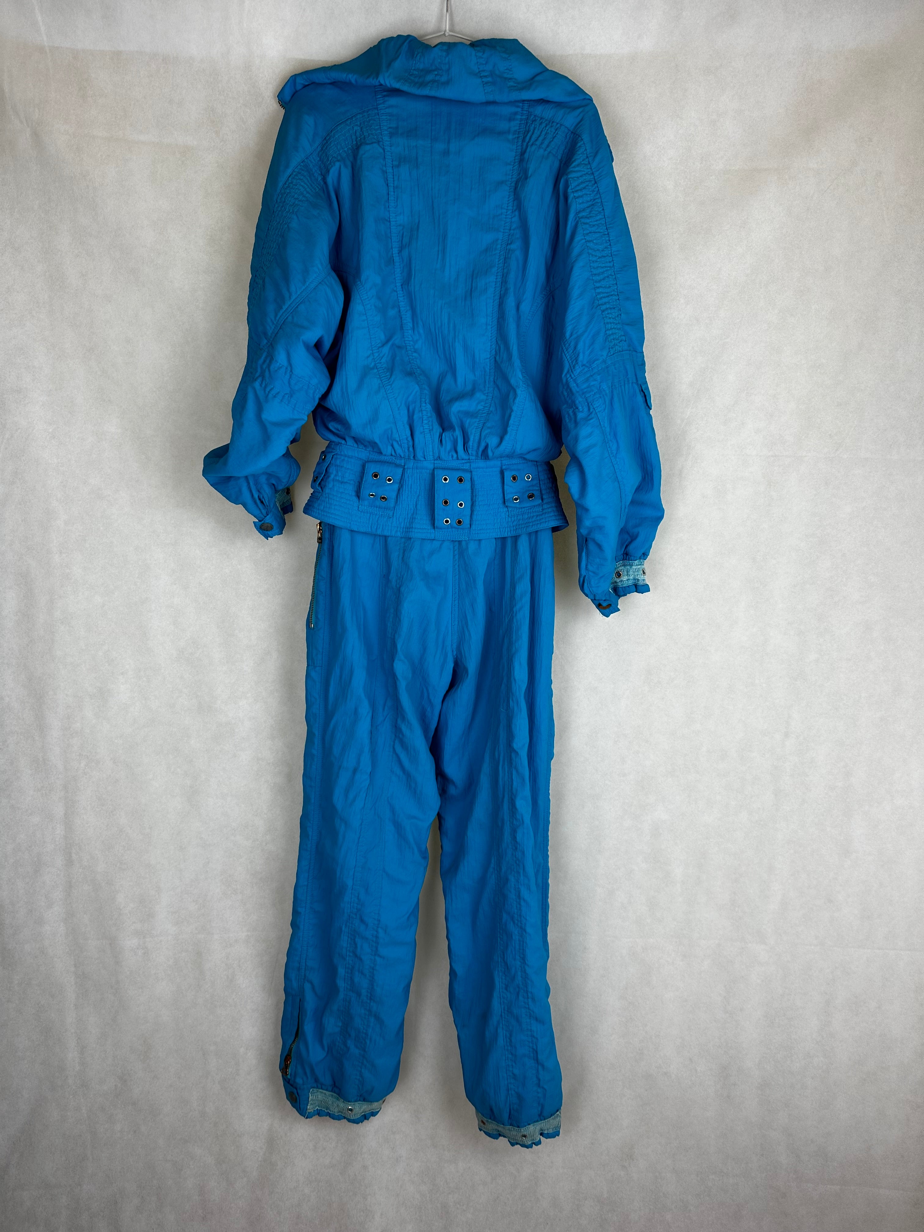Vintage Skioverall in blau/turkis in M/L
