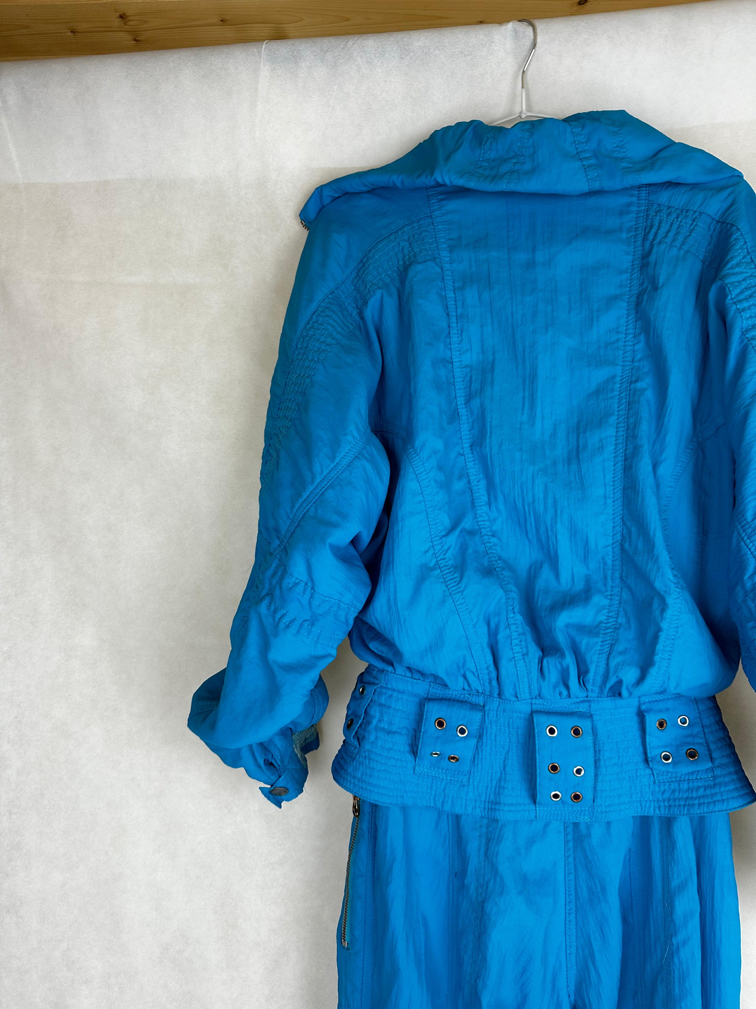 Vintage Skioverall in blau/turkis in M/L