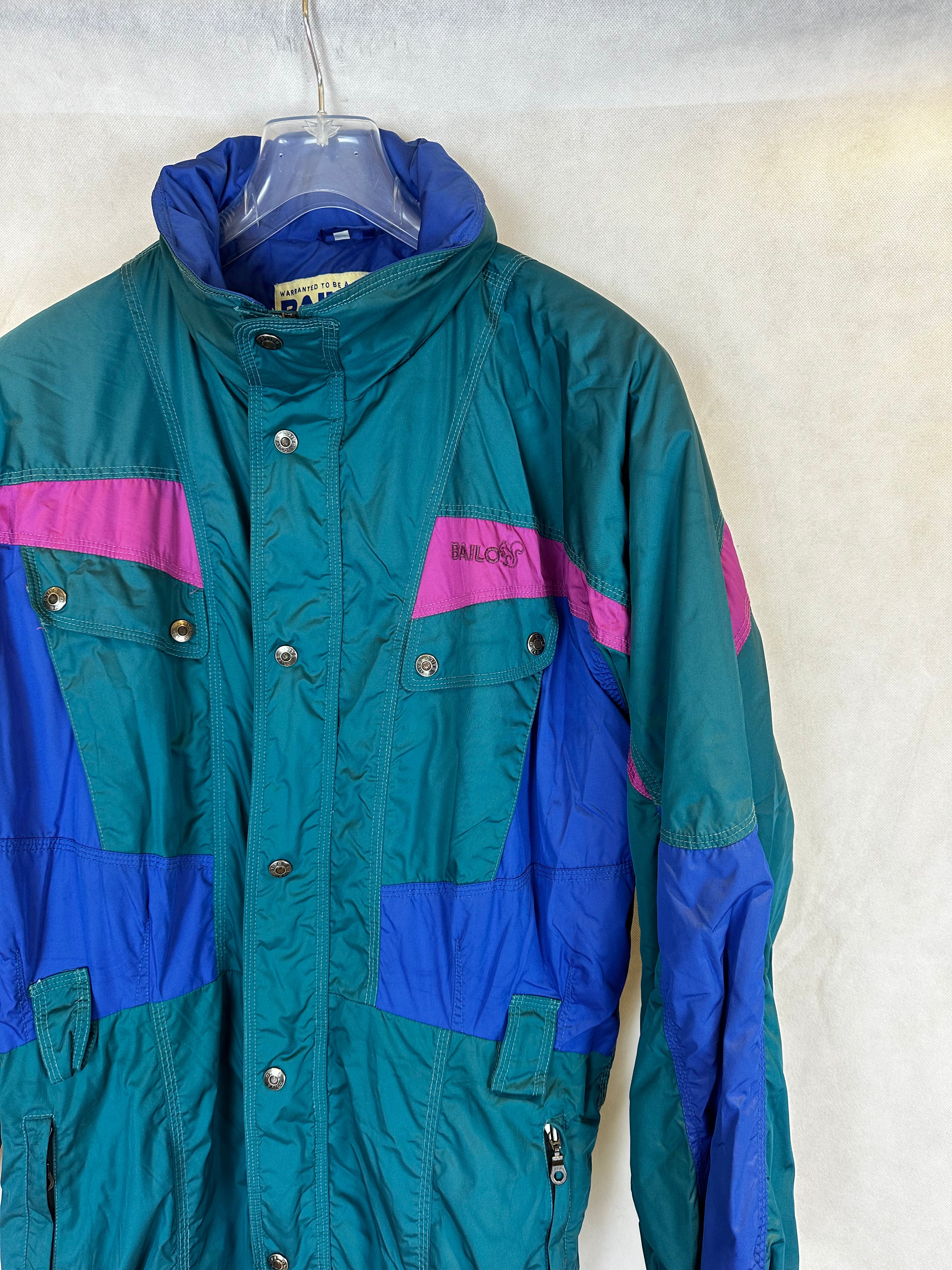 Vintage Skioverall in XL Grün/blau