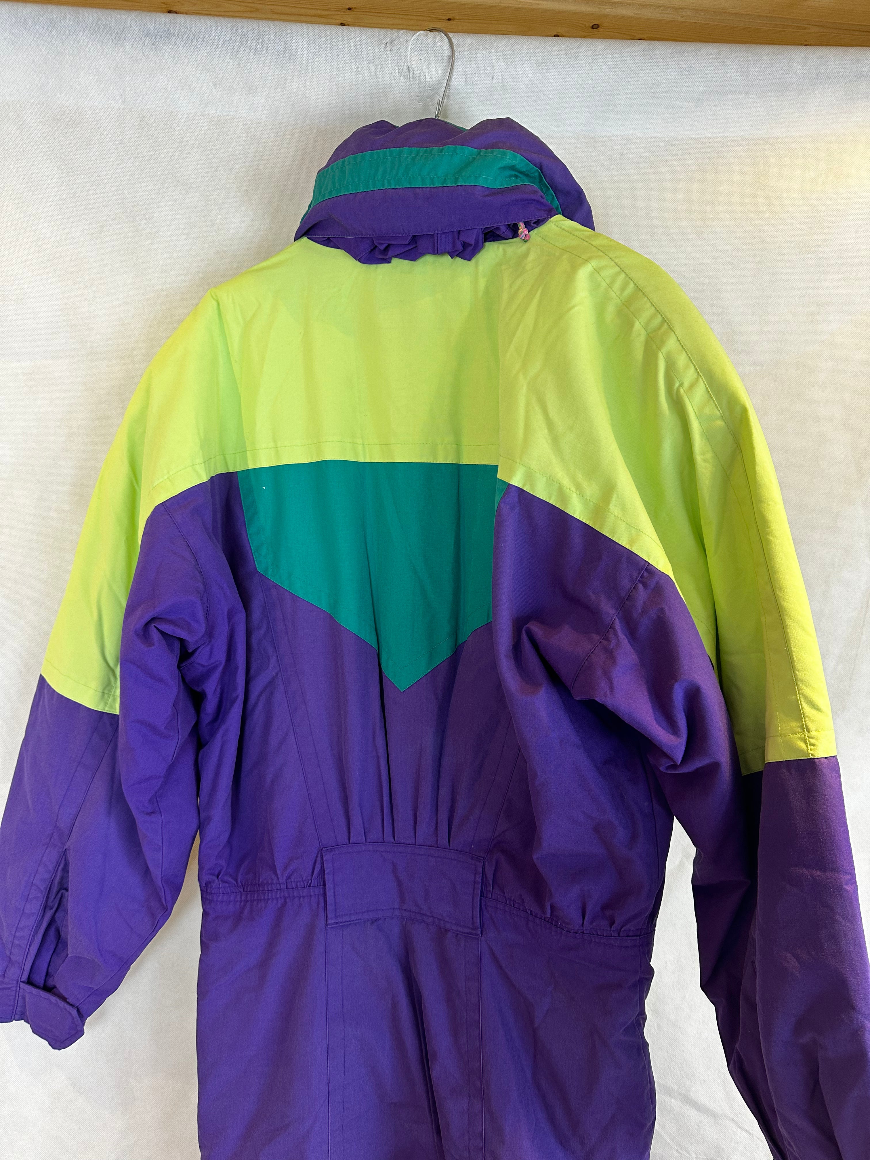 Vintage Skioverall von FILA in XL lila/grün in 48