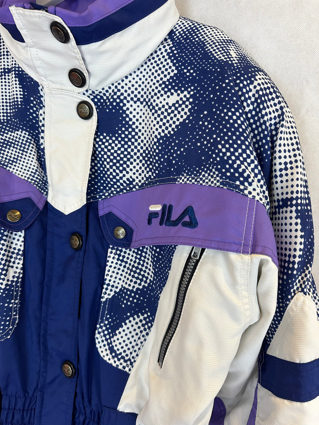 Vintage Skioverall von FILA in blau/lila in M/S