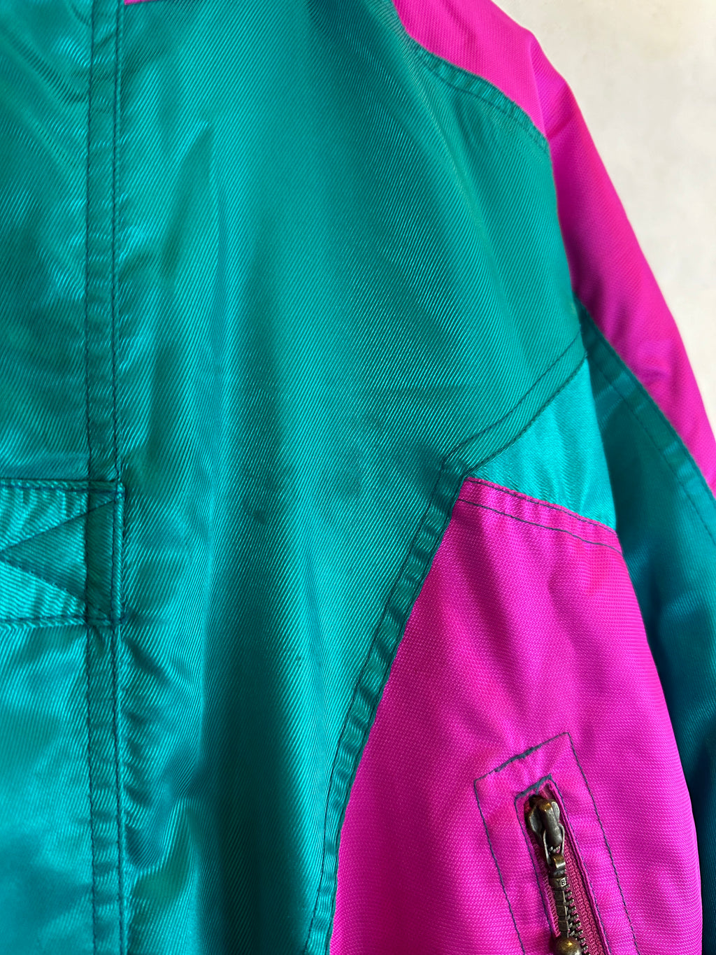 Vintage Skioverall von in blau/pink M/L komplett NEU