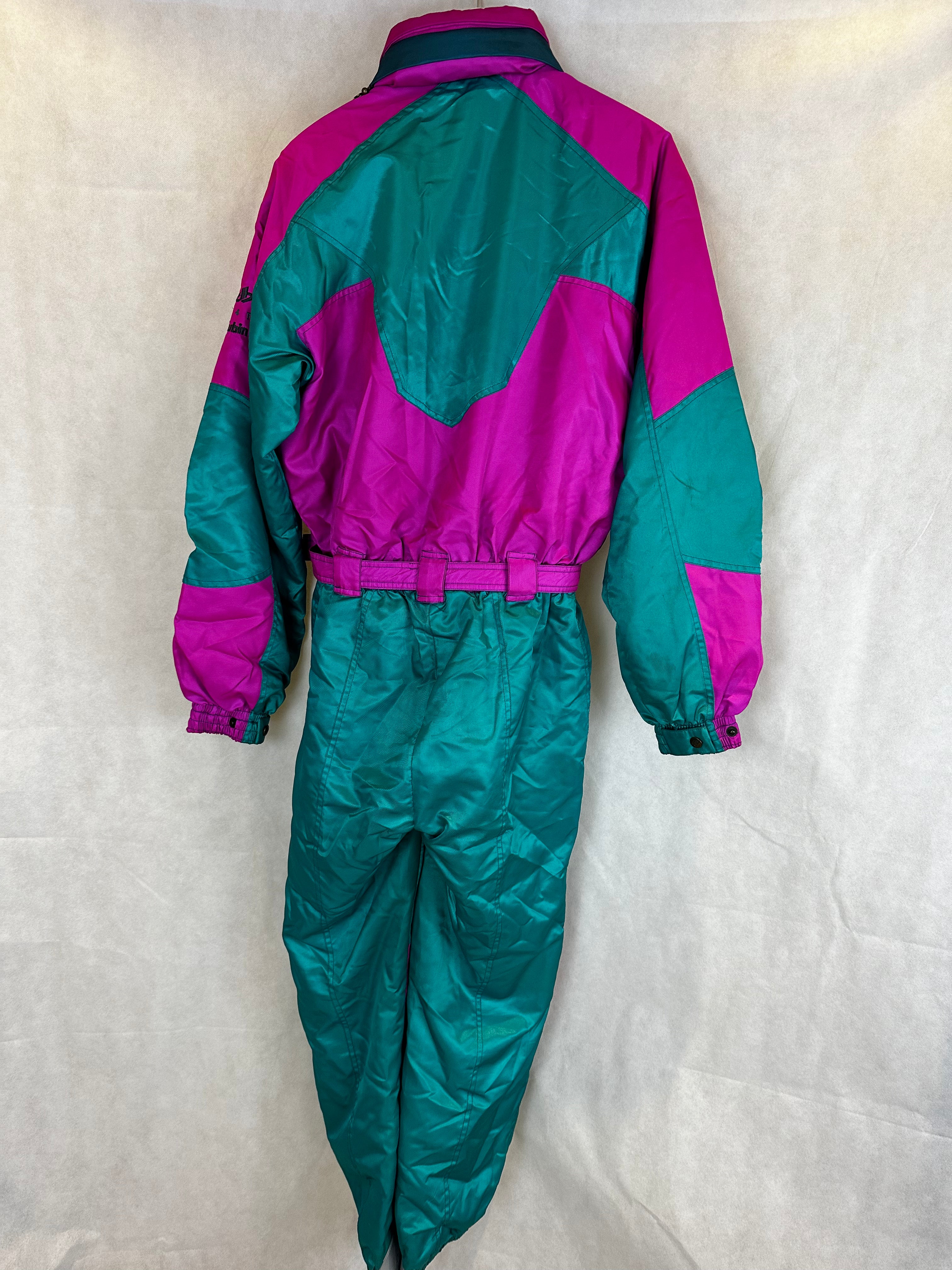 Vintage Skioverall von in blau/pink M/L komplett NEU