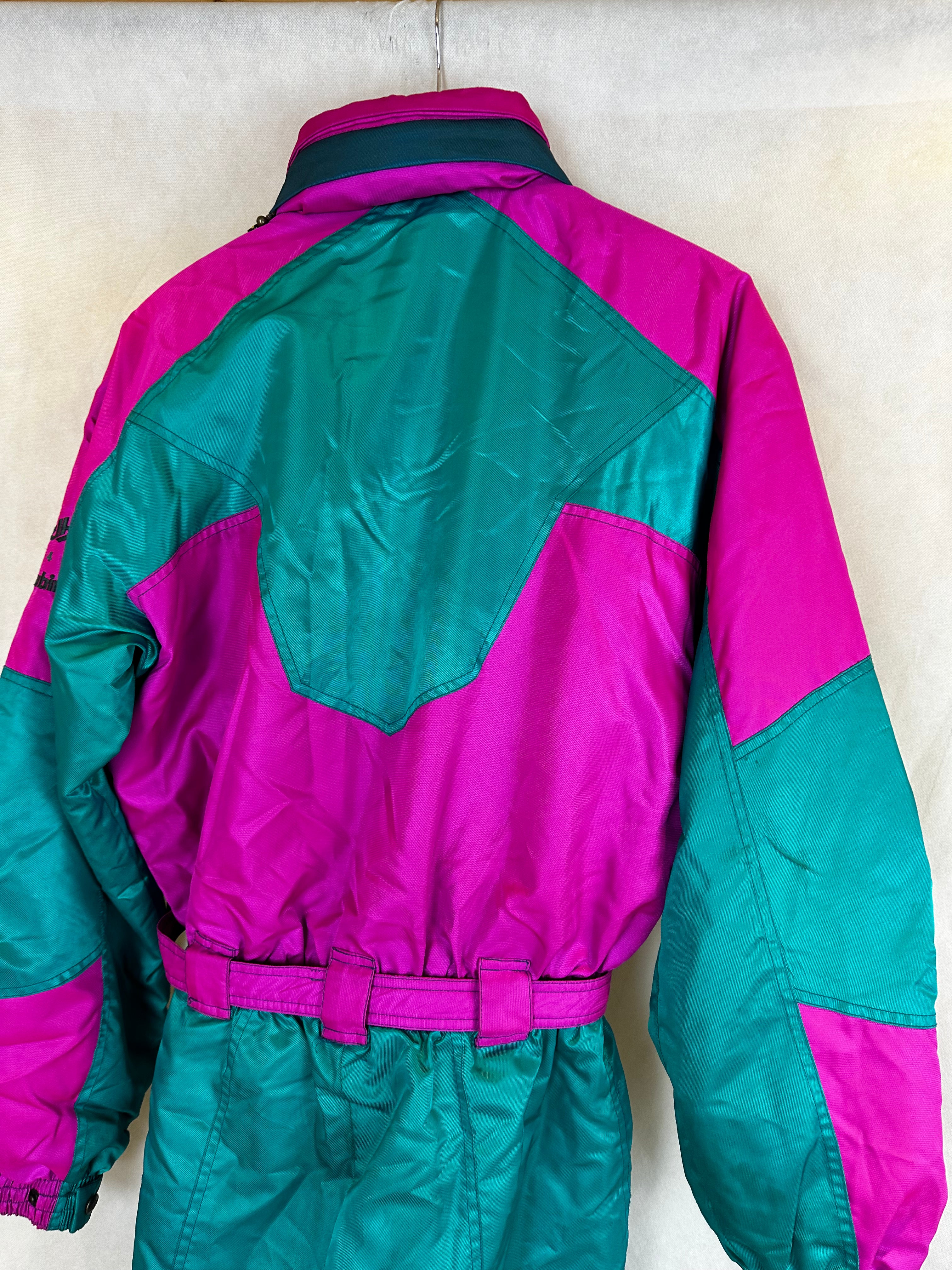 Vintage Skioverall von in blau/pink M/L komplett NEU