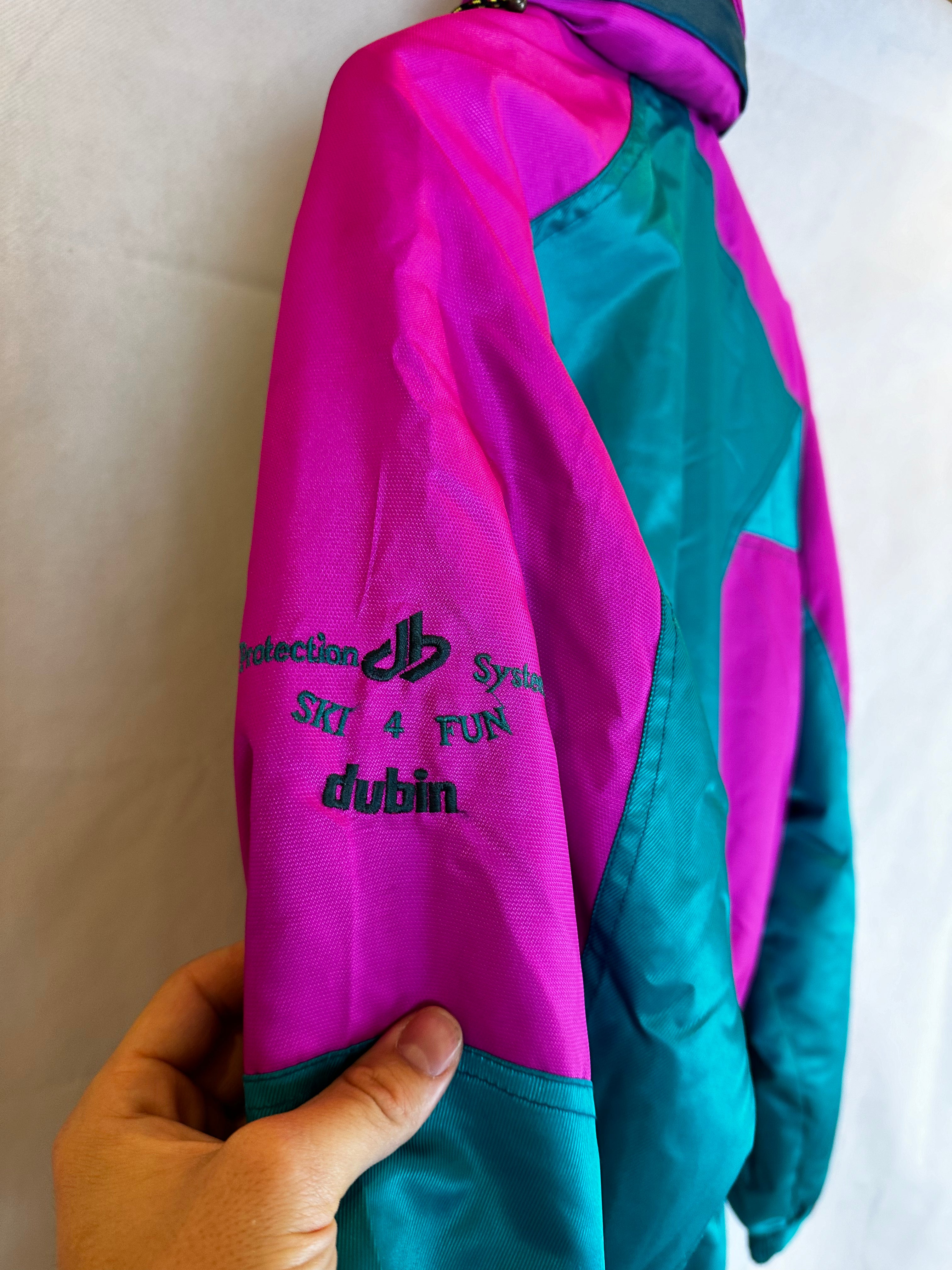 Vintage Skioverall von in blau/pink M/L komplett NEU