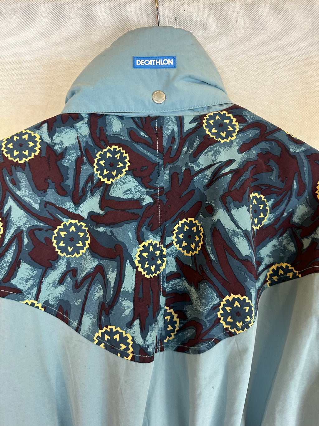 Vintage Skioverall in turkis mit Muster S/M