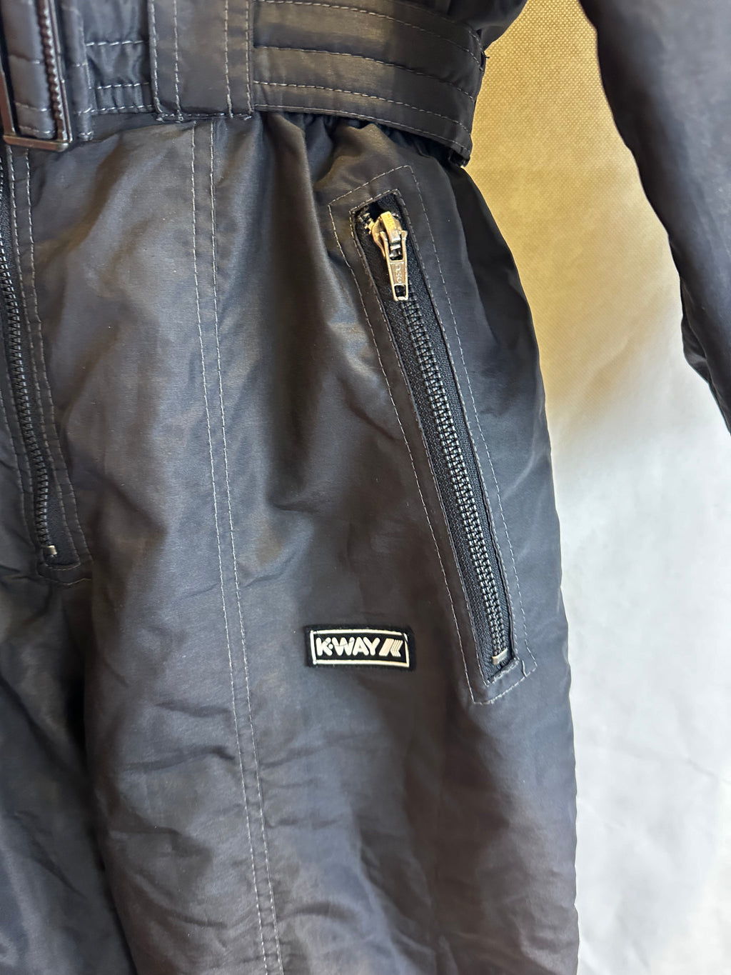 Vintage Skioverall von K-way in schwarz in M OLYMPIA 1992