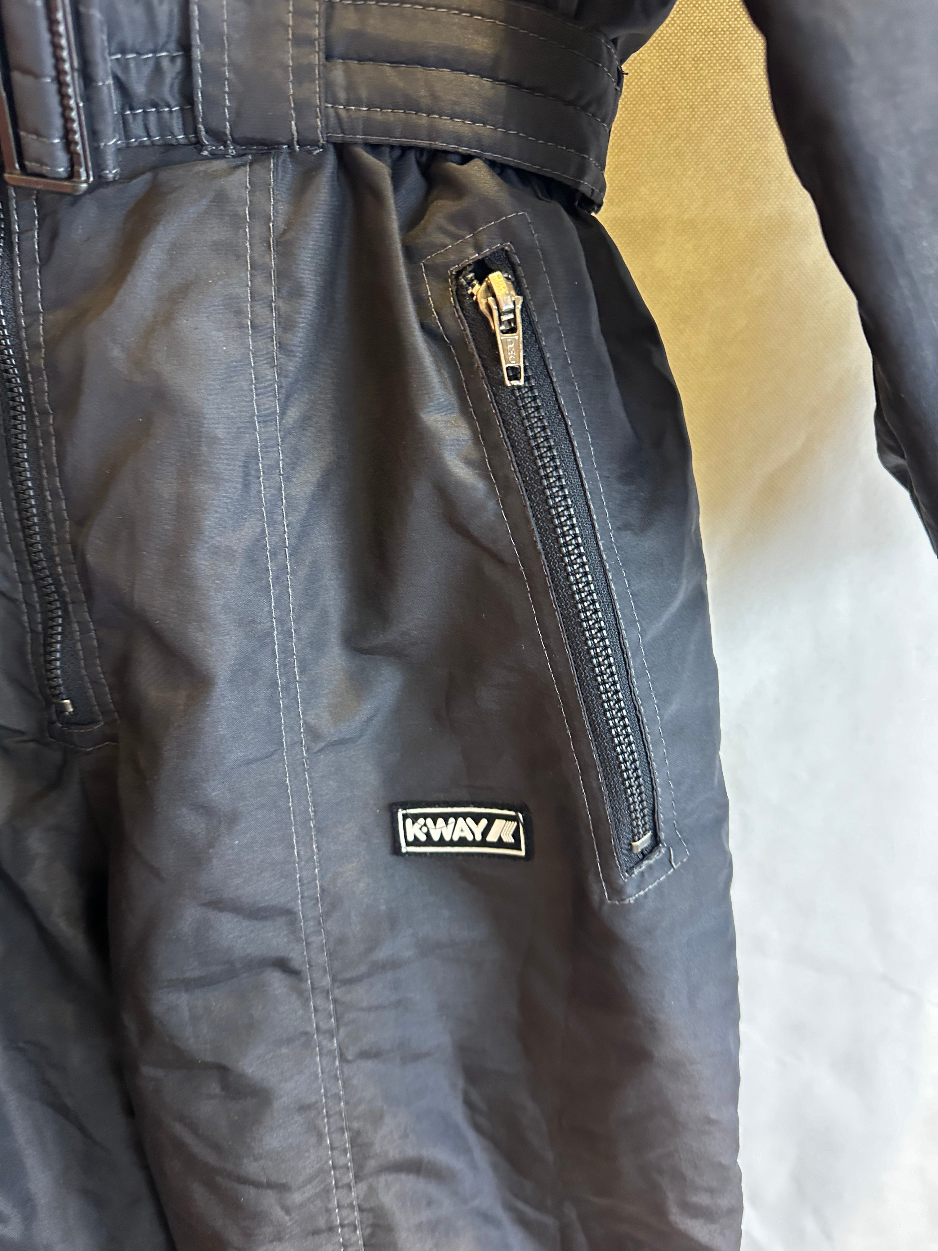 Vintage Skioverall von K-way in schwarz in M OLYMPIA 1992