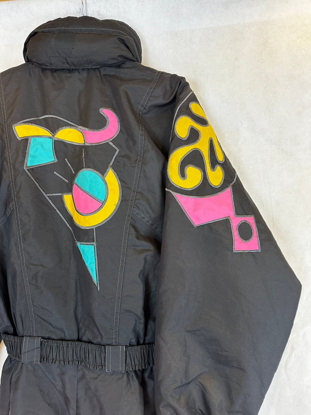 Vintage Skioverall von K-way in schwarz in M OLYMPIA 1992