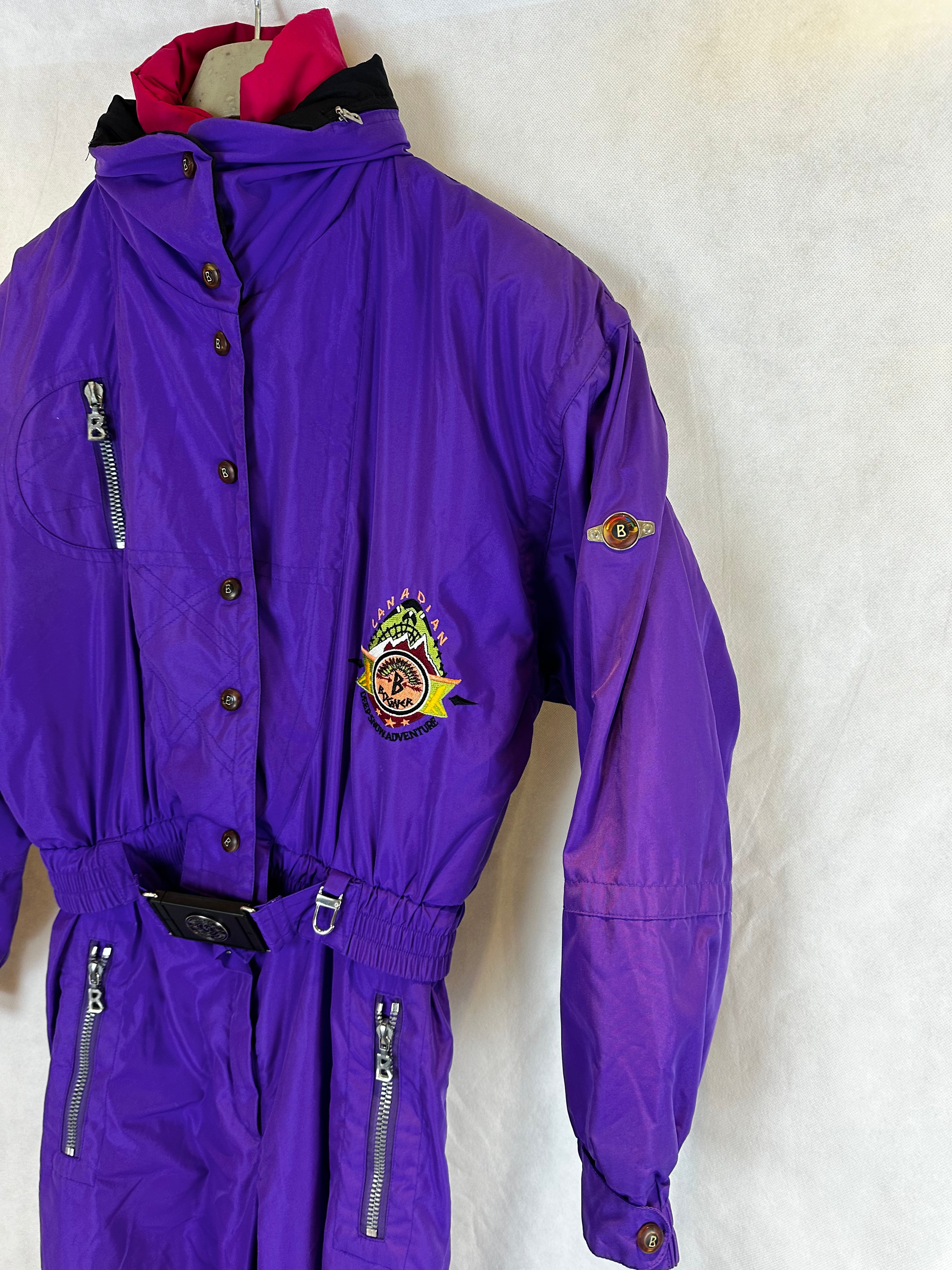Vintage Skioverall von Bogner in lila in S/M