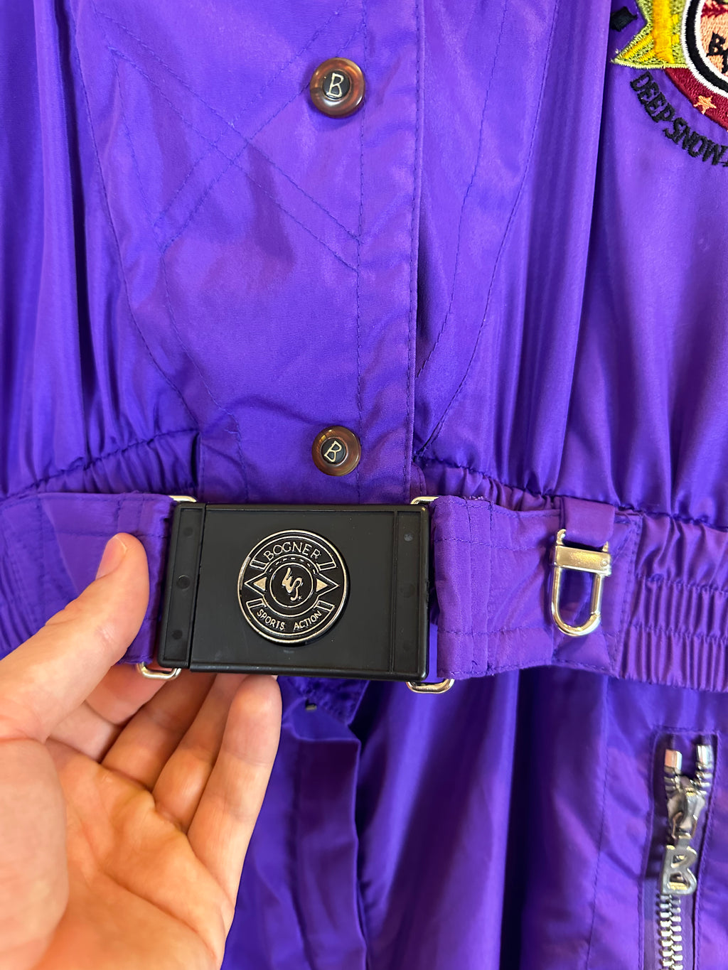 Vintage Skioverall von Bogner in lila in S/M