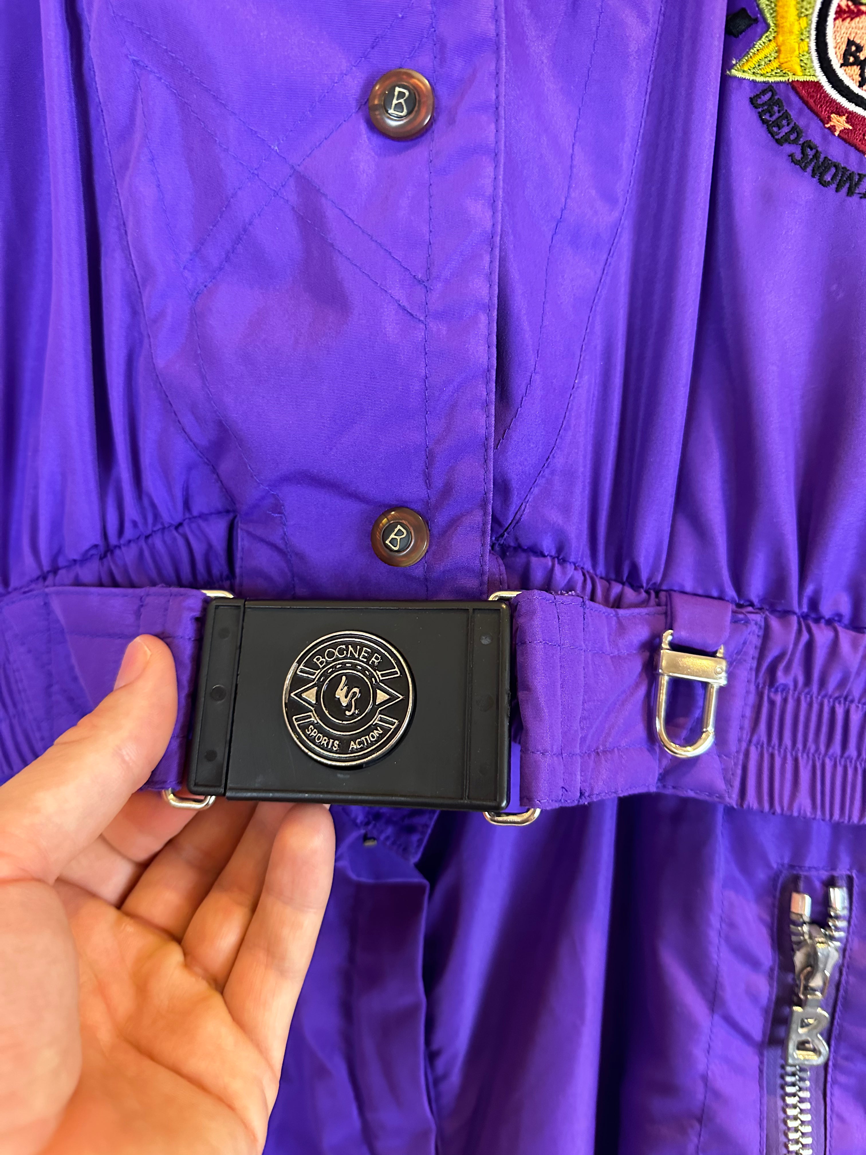Vintage Skioverall von Bogner in lila in S/M