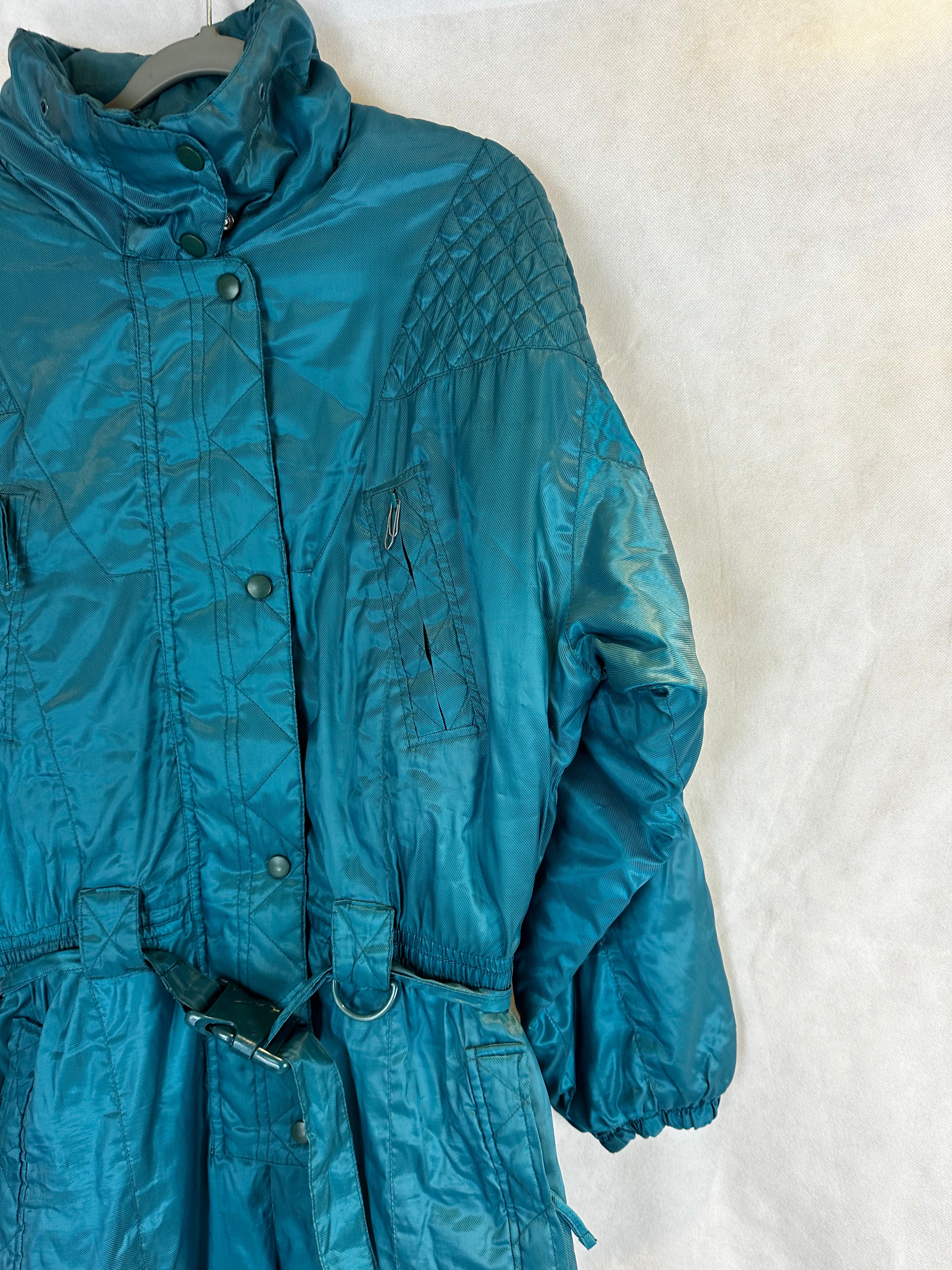 Vintage Skioverall in turkis in S/M